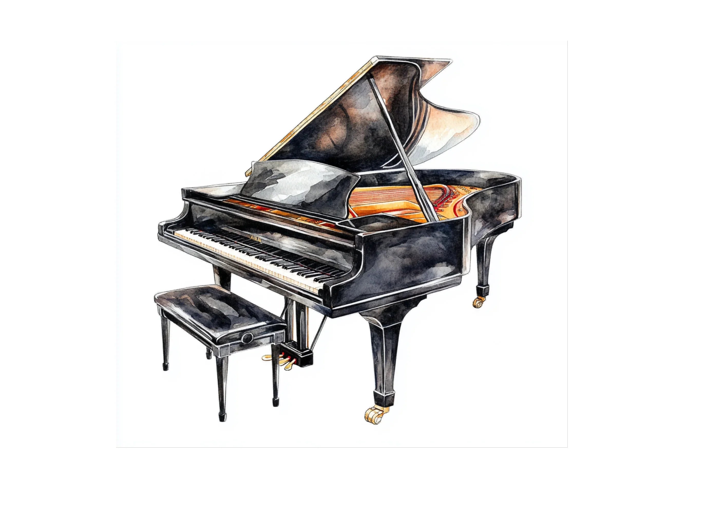 Elegant Grand Piano Clipart Bundle