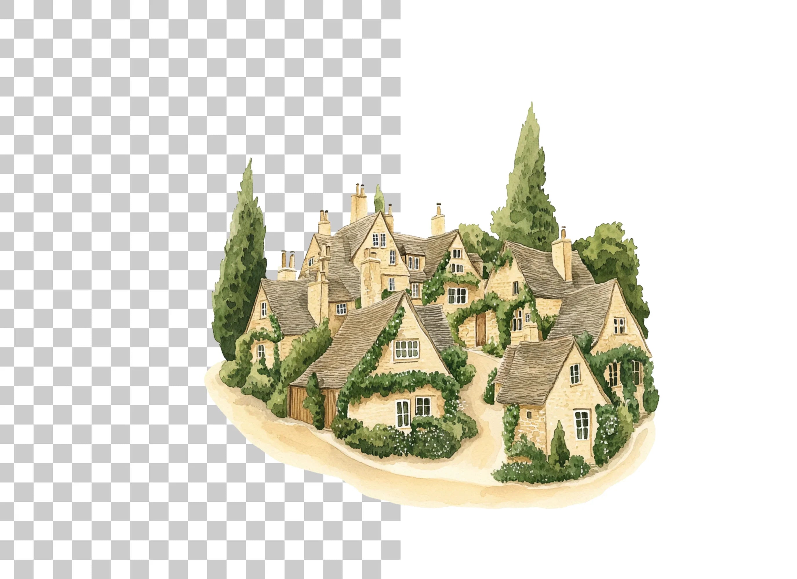 Charming English Village Clipart Bundle
