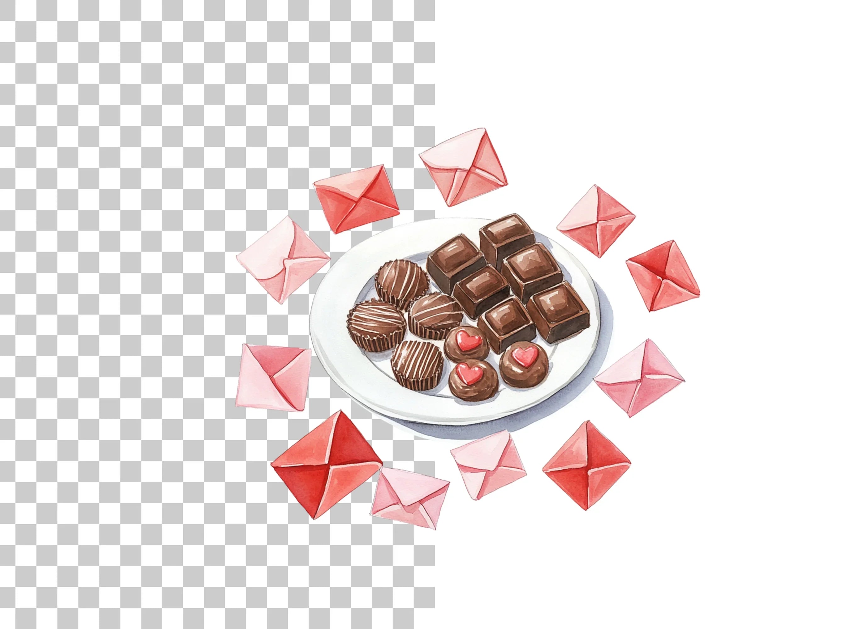 Chocolates and Love Notes Clipart Bundle