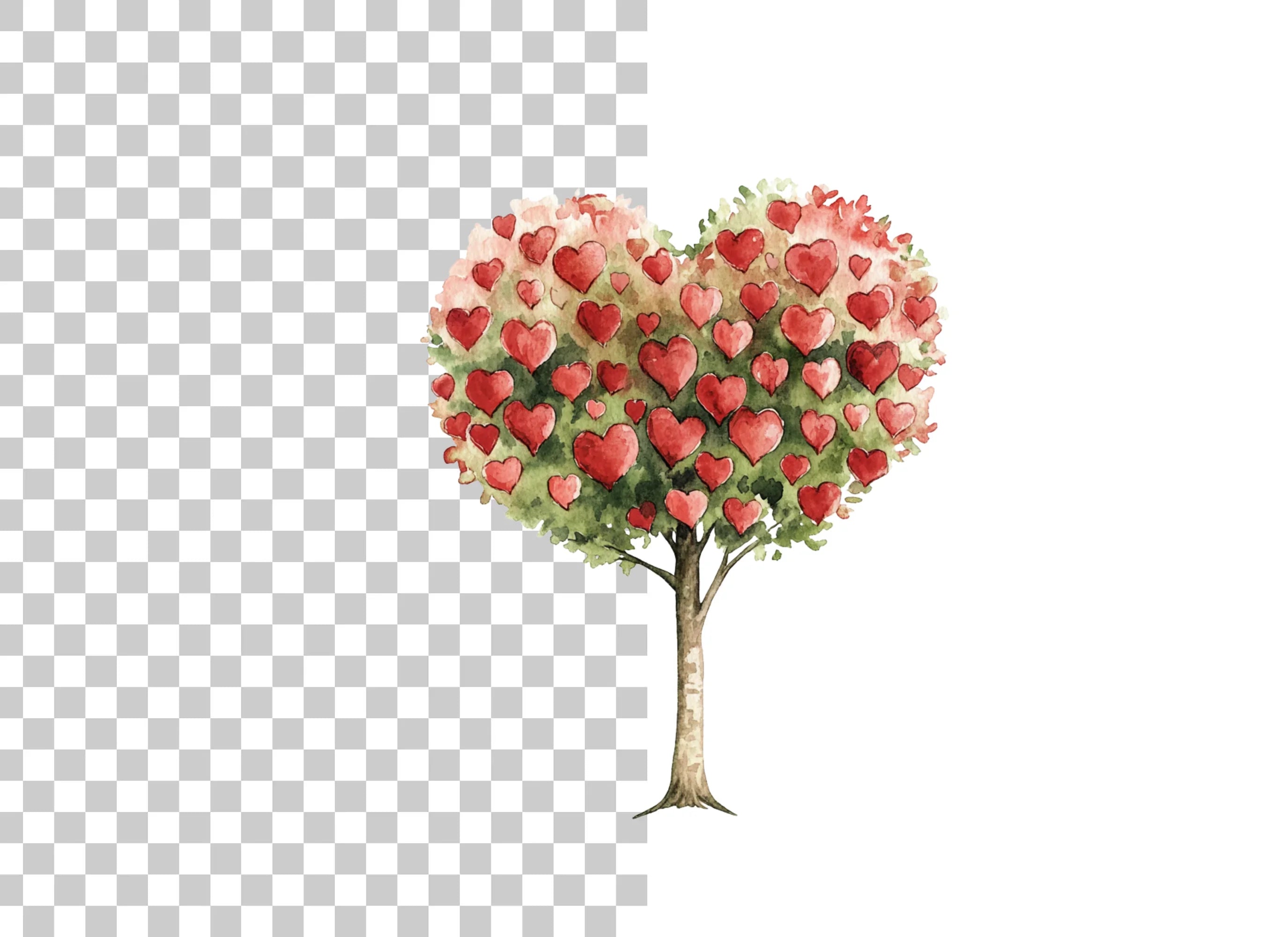 Heart Tree Clipart Bundle