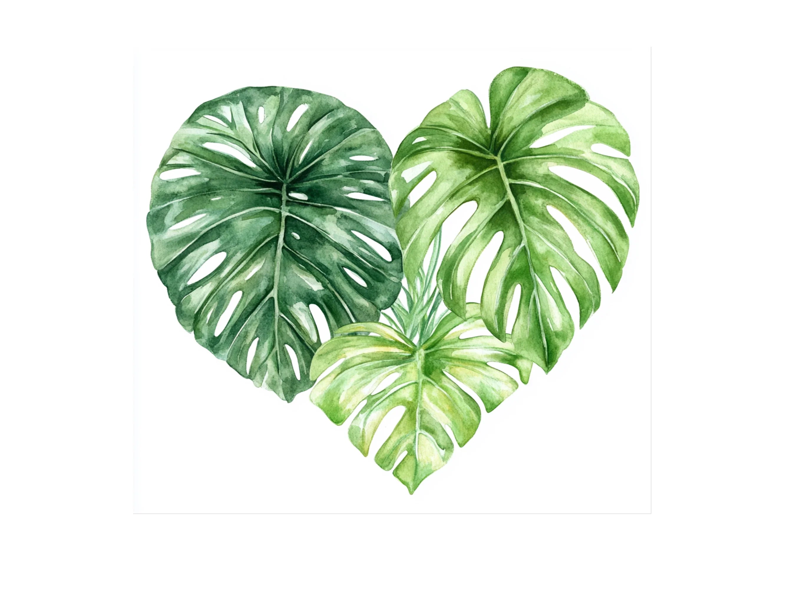 Monstera Heart Clipart Bundle