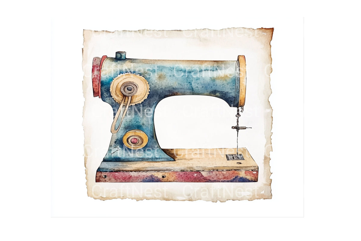 Vintage Sewing Machine Clipart Bundle