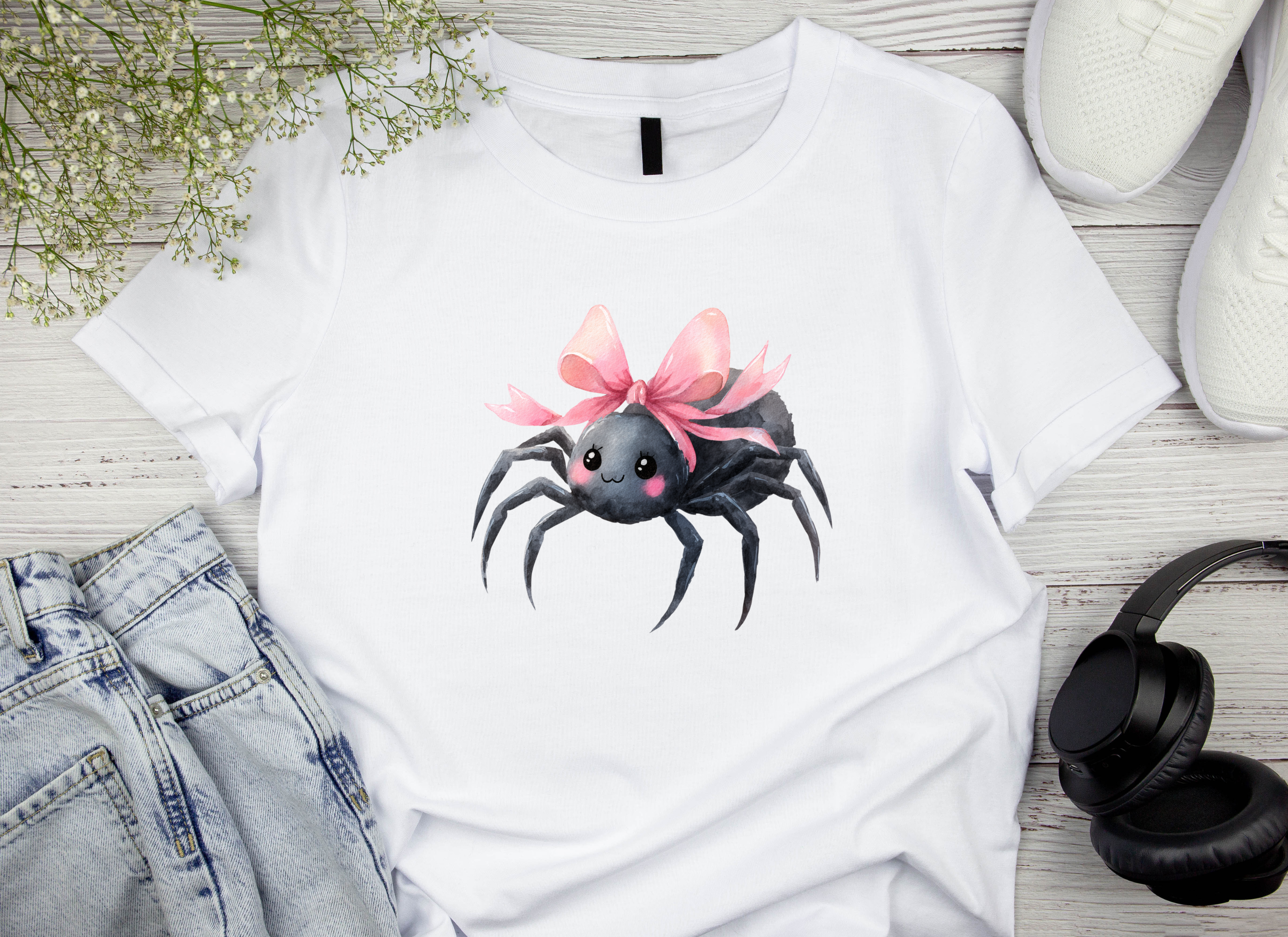 Cute Spider with Bow Clipart Bundle