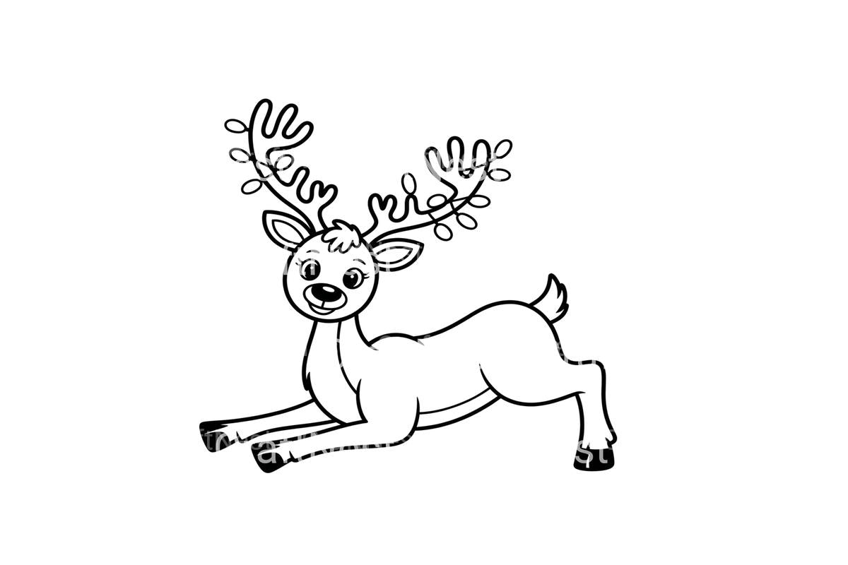 Festive Reindeer Christmas Coloring Books