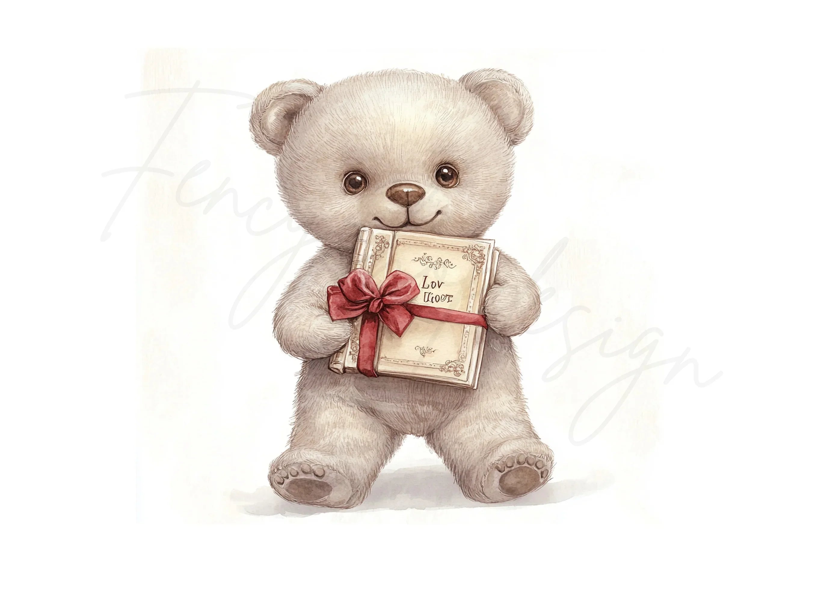Cute Teddy Bear with Book Clipart Bundle