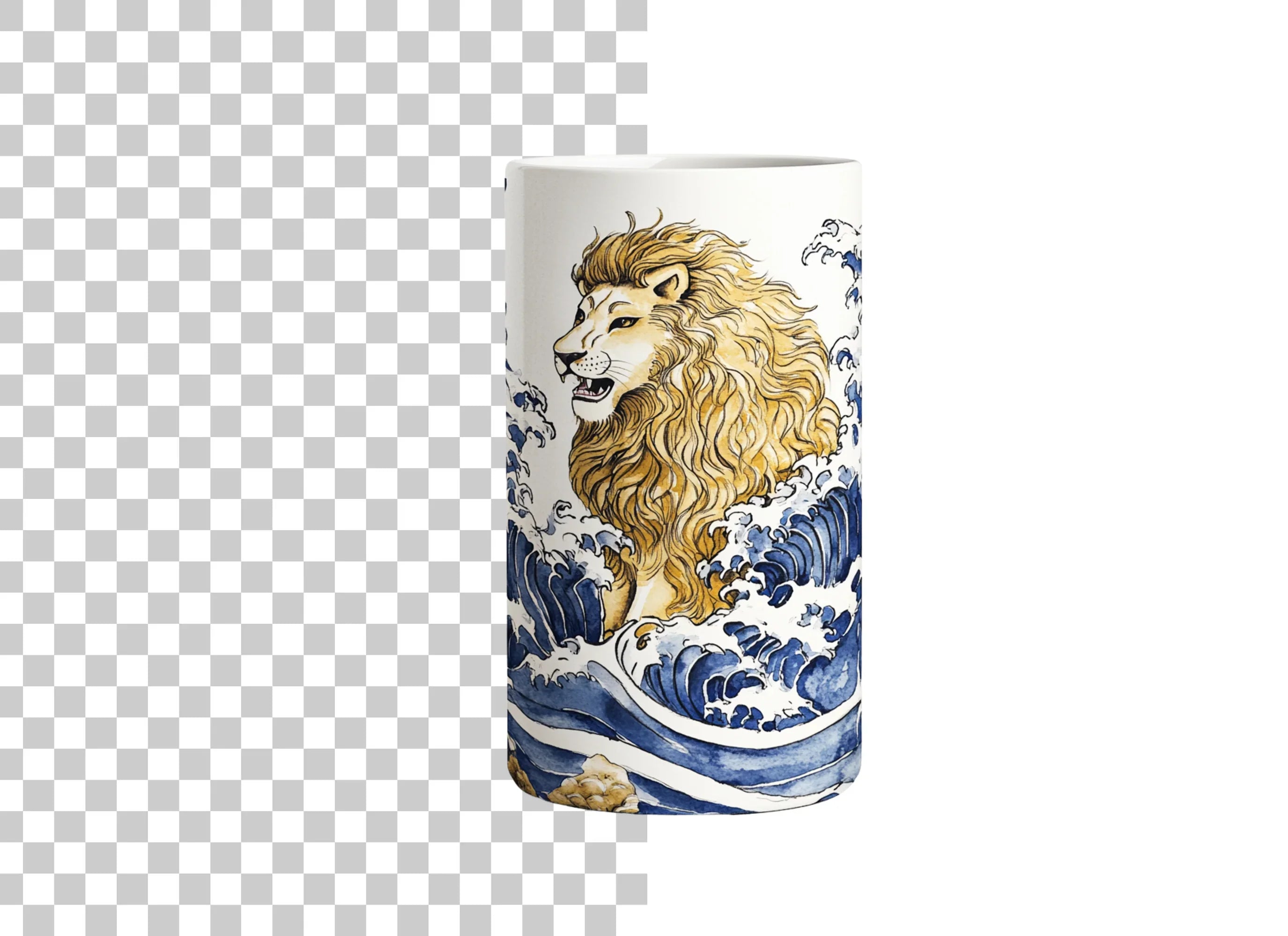 Dynamic Lion in Waves Clipart Bundle