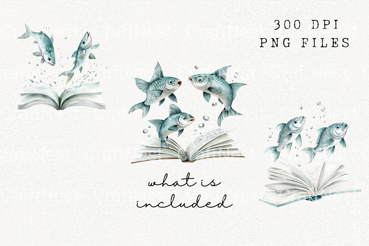 Magical Fish Reading Clipart Planner