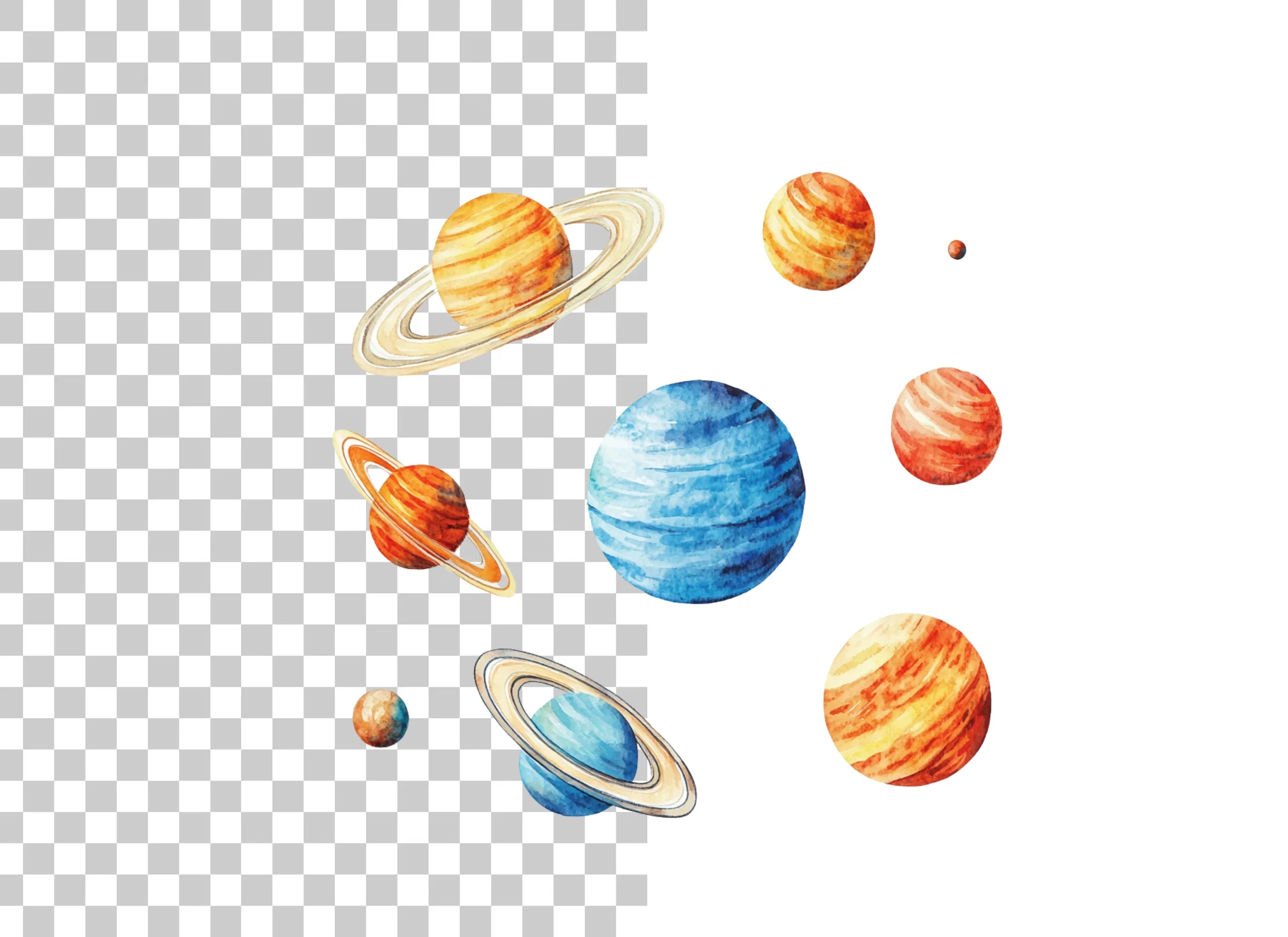 Vibrant Planets Clipart Bundle