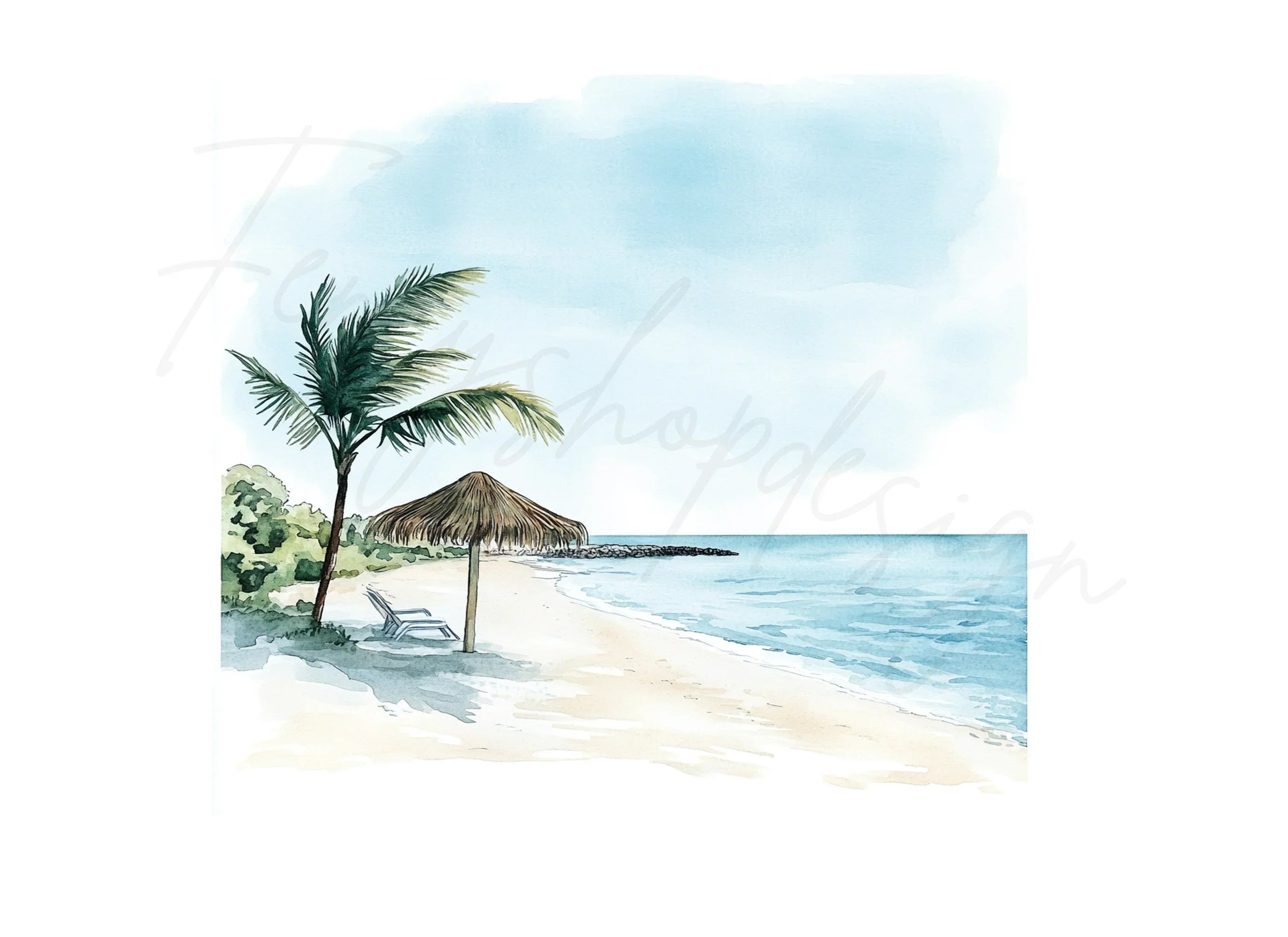 Tropical Beach Paradise Clipart Bundle