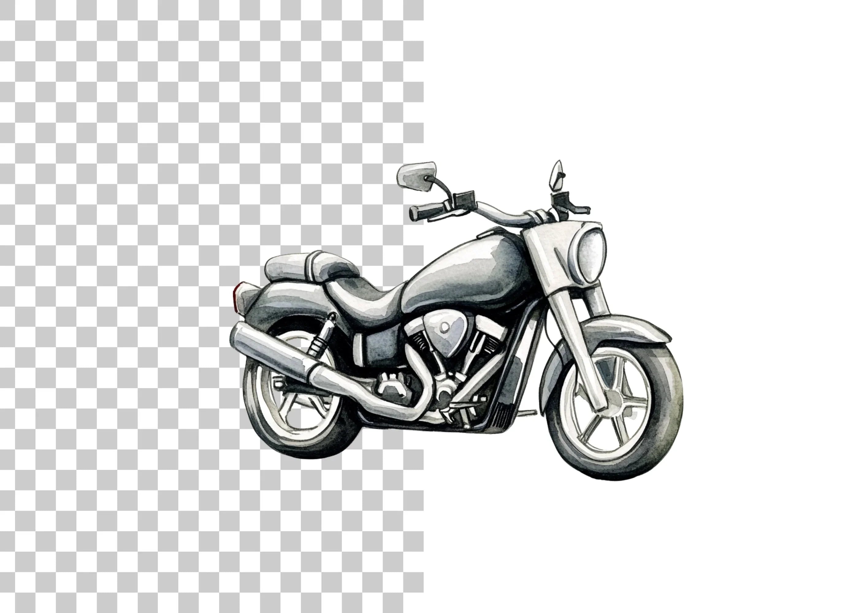 Classic Motorcycle Clipart Bundle