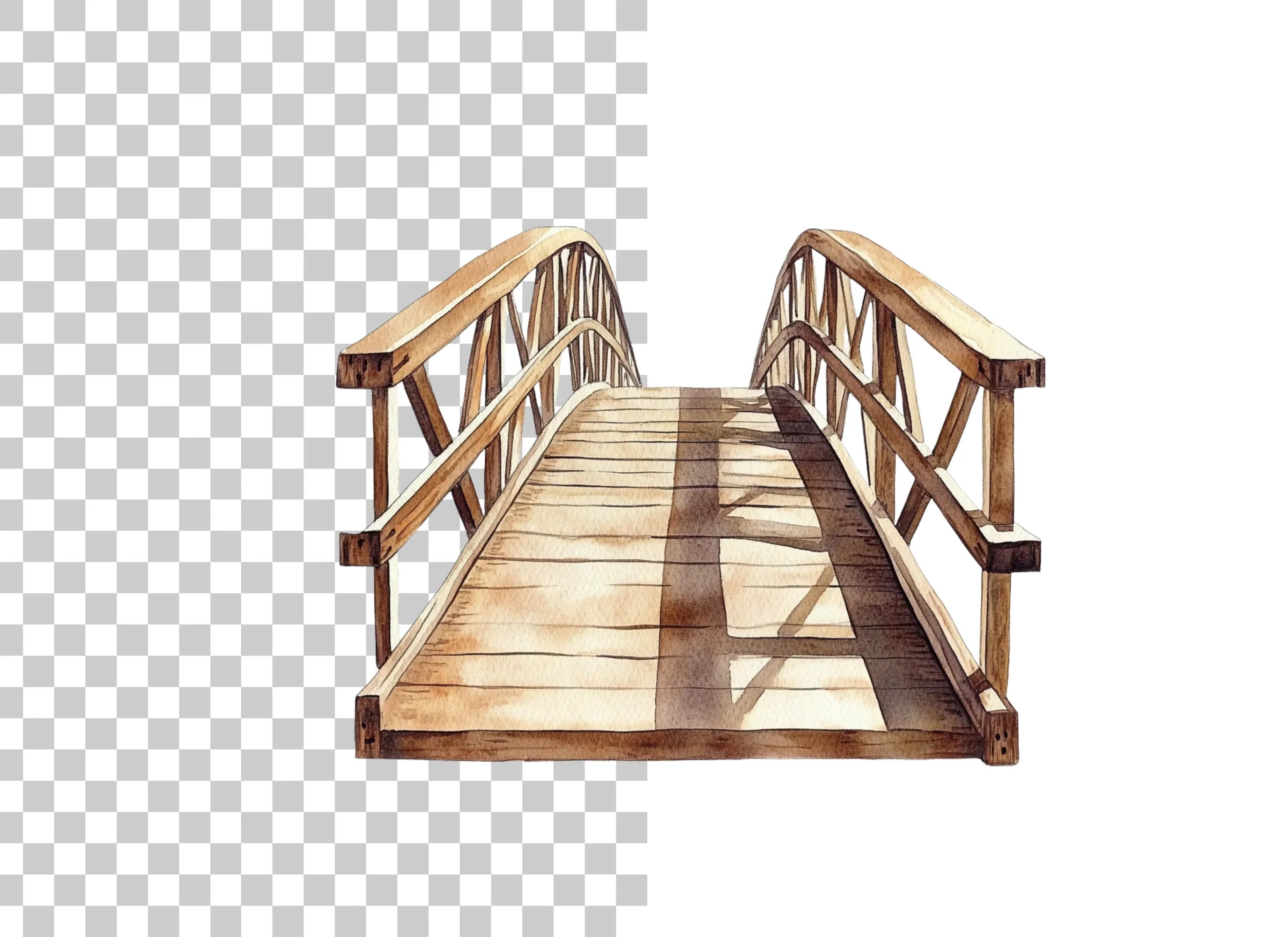 Wooden Bridge Clipart Bundle