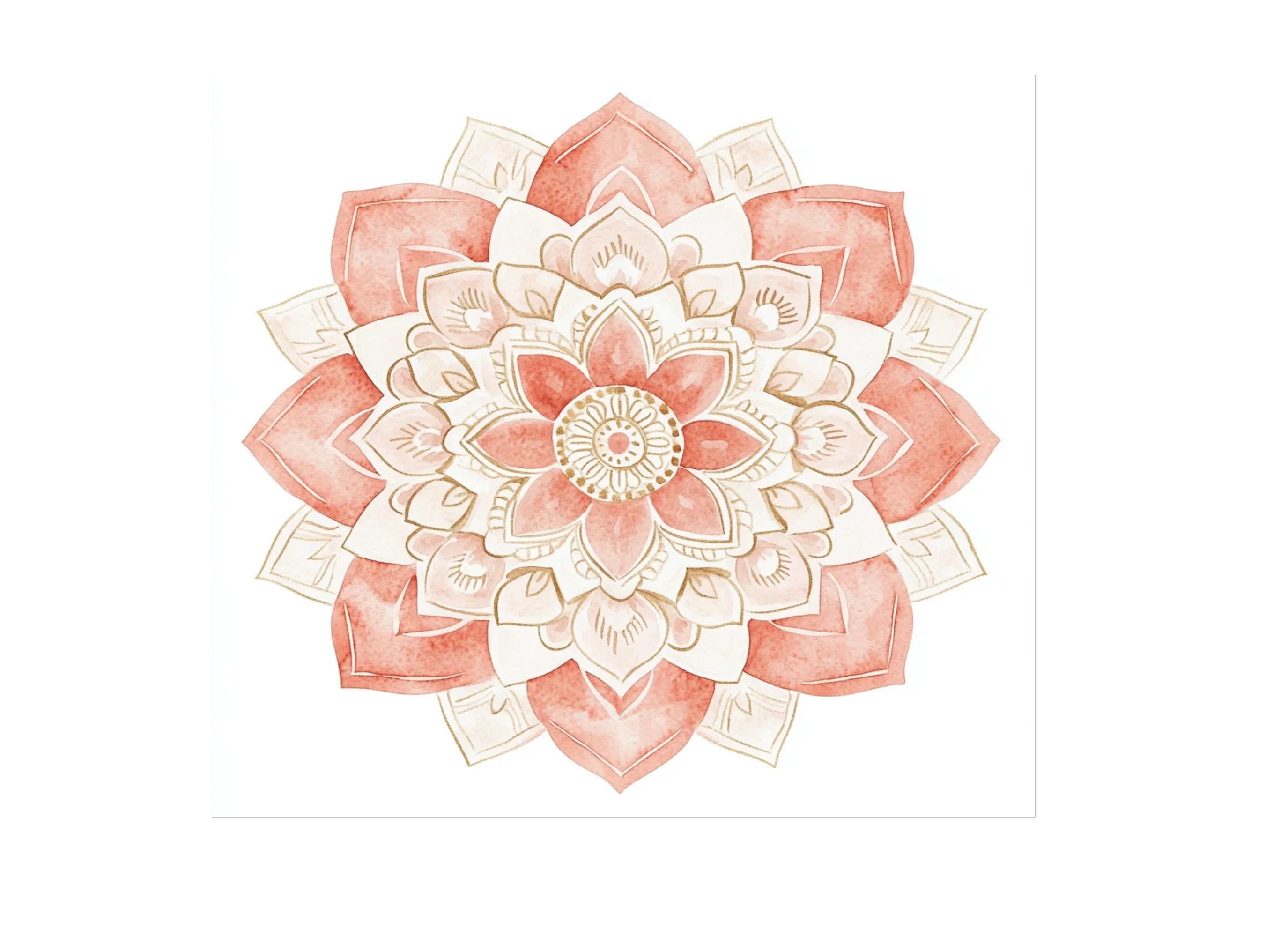 Pink and Gold Mandala Clipart Bundle
