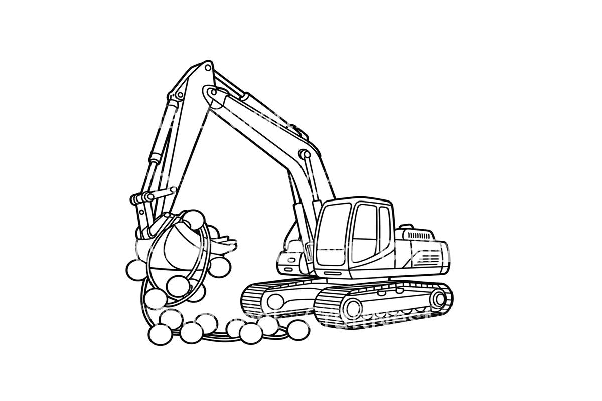Excavator Christmas Lights Coloring Books