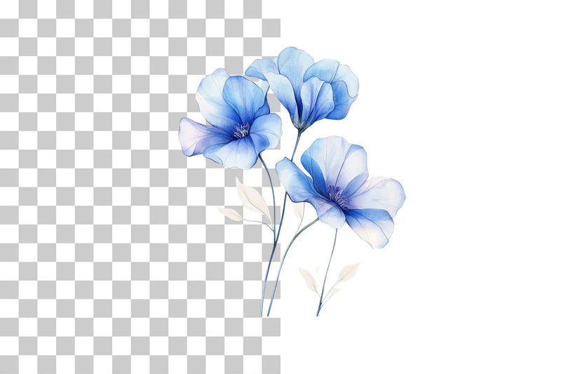 Blue Abstract Floral Clipart Bundle - CraftNest - Digital Crafting and Art