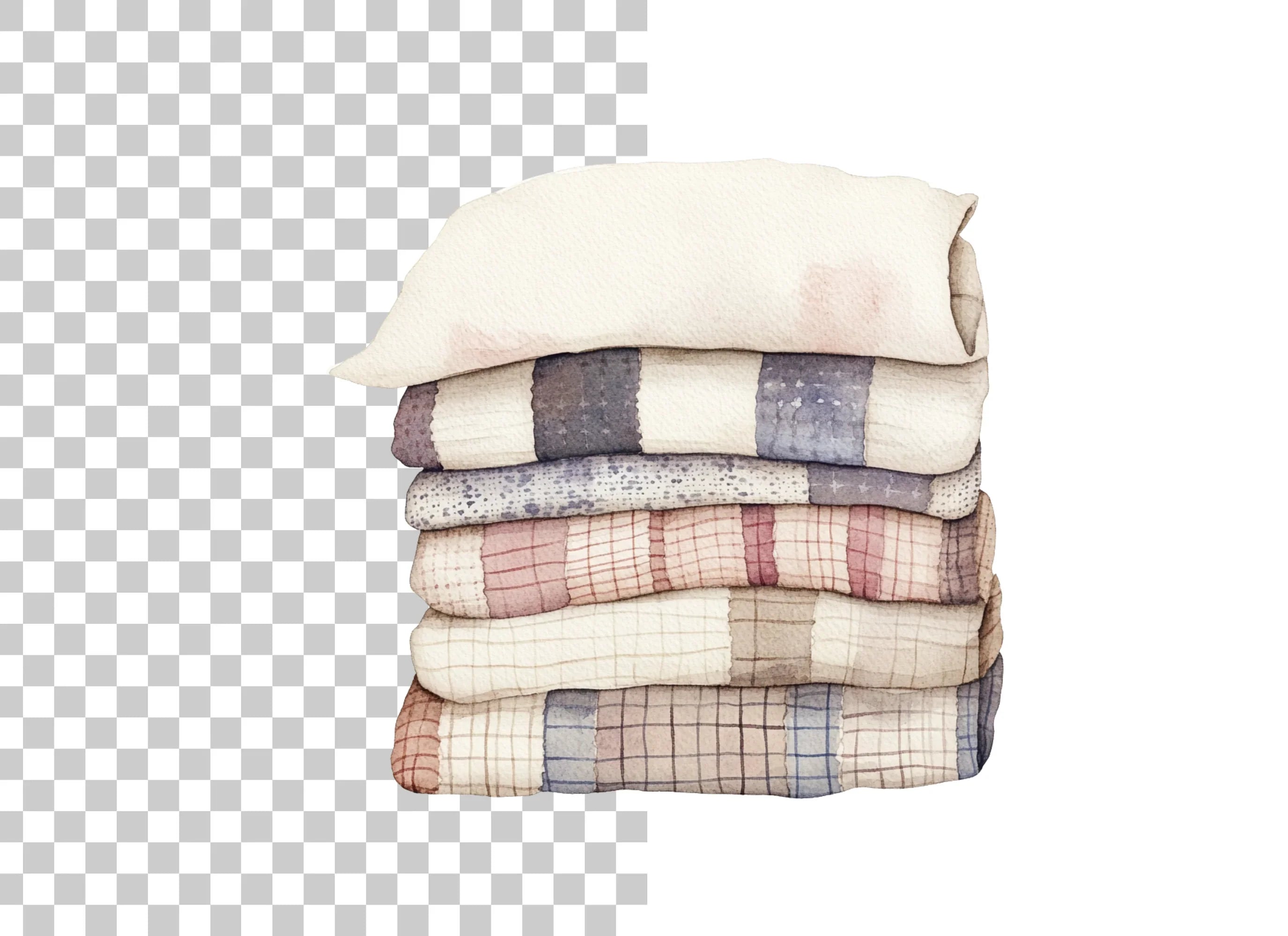 Cozy Stacked Quilts Clipart Bundle