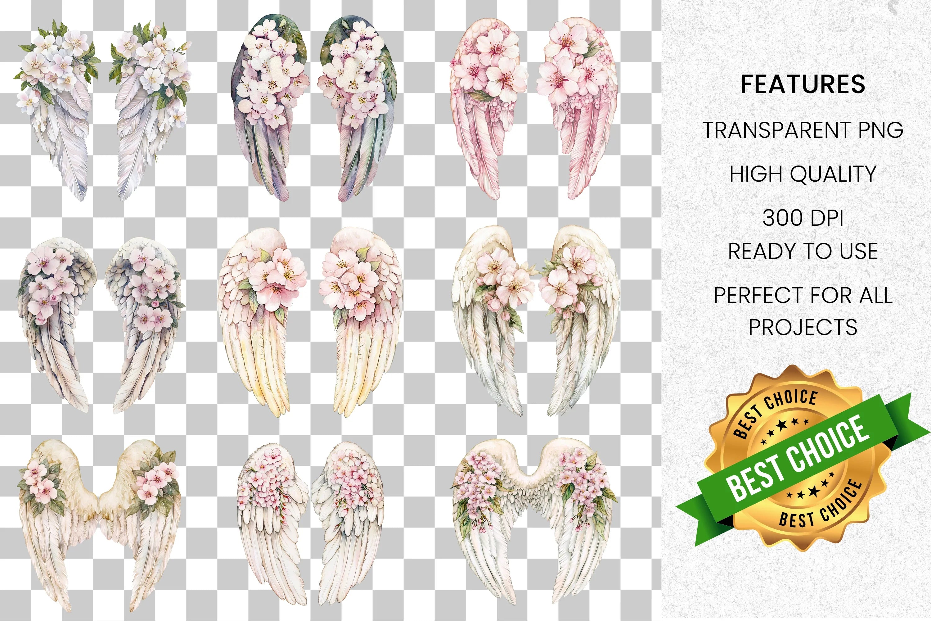 Angel Wings Clipart Bundle