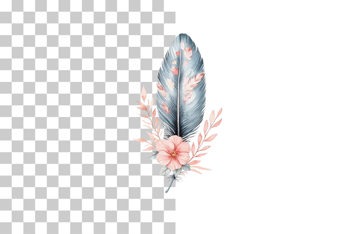 Floral Feather Boho Art Clipart Bundle