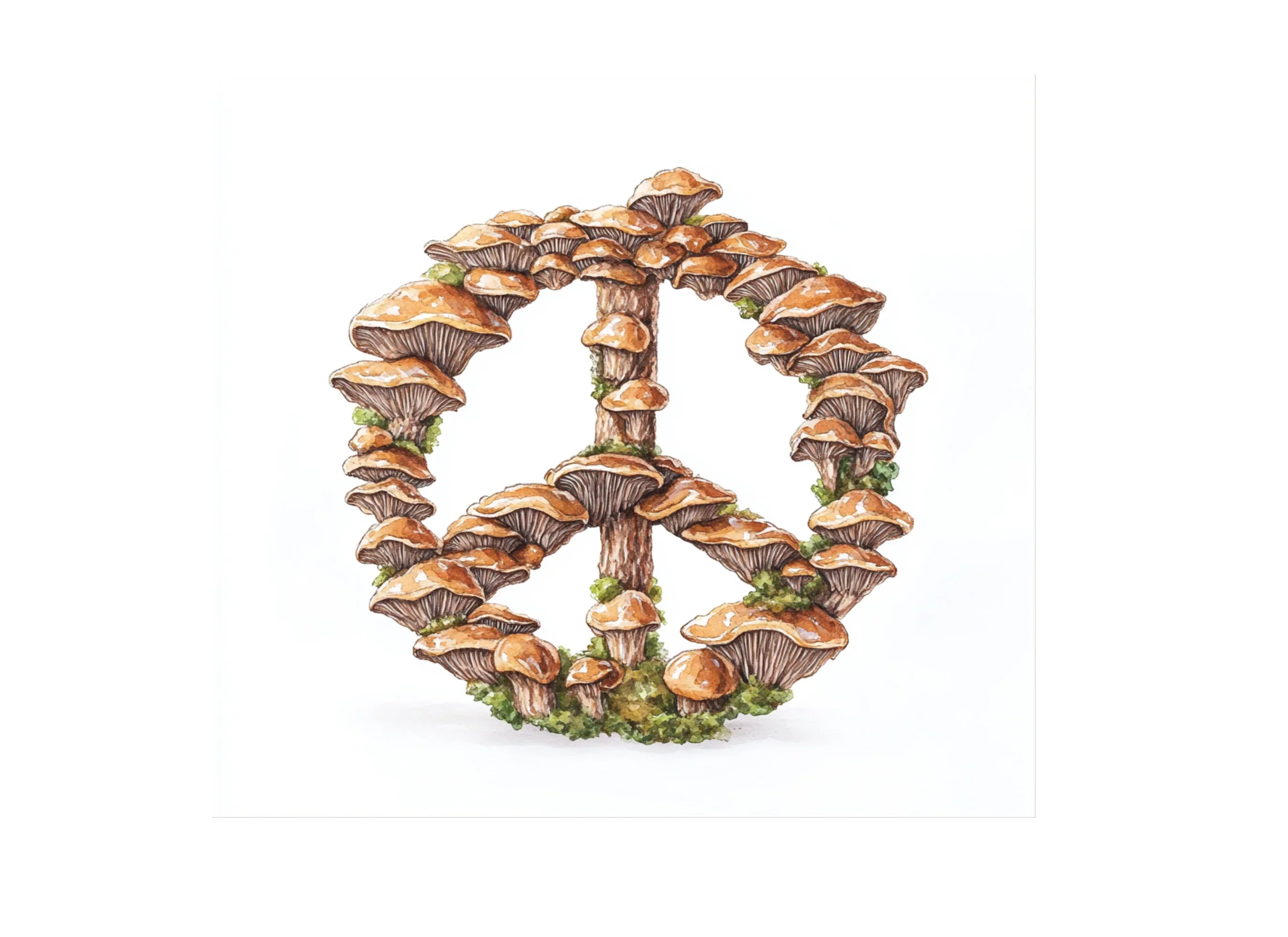 Mushroom Peace Sign Clipart Bundle