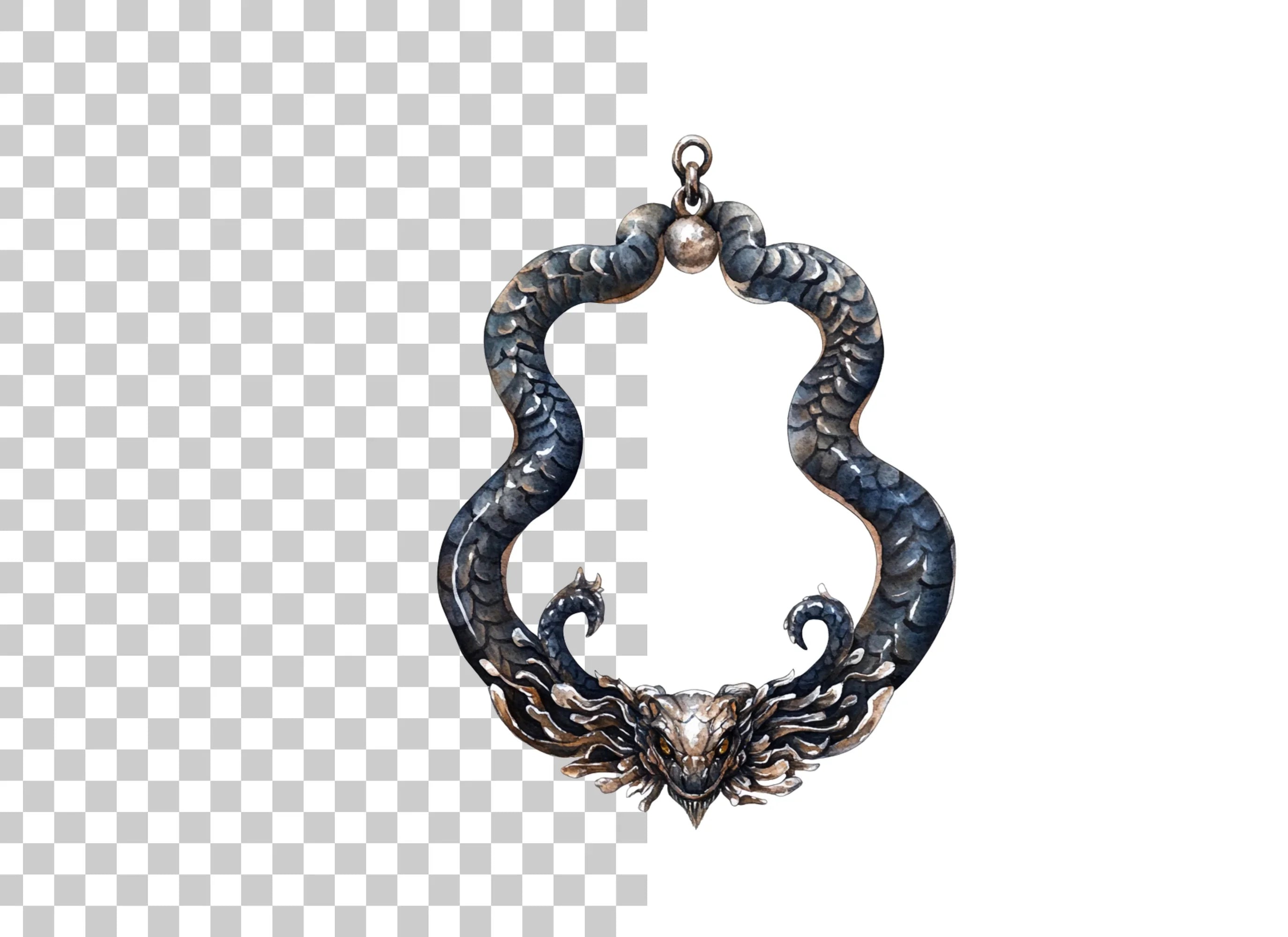 Mystical Serpent Amulet Clipart Bundle