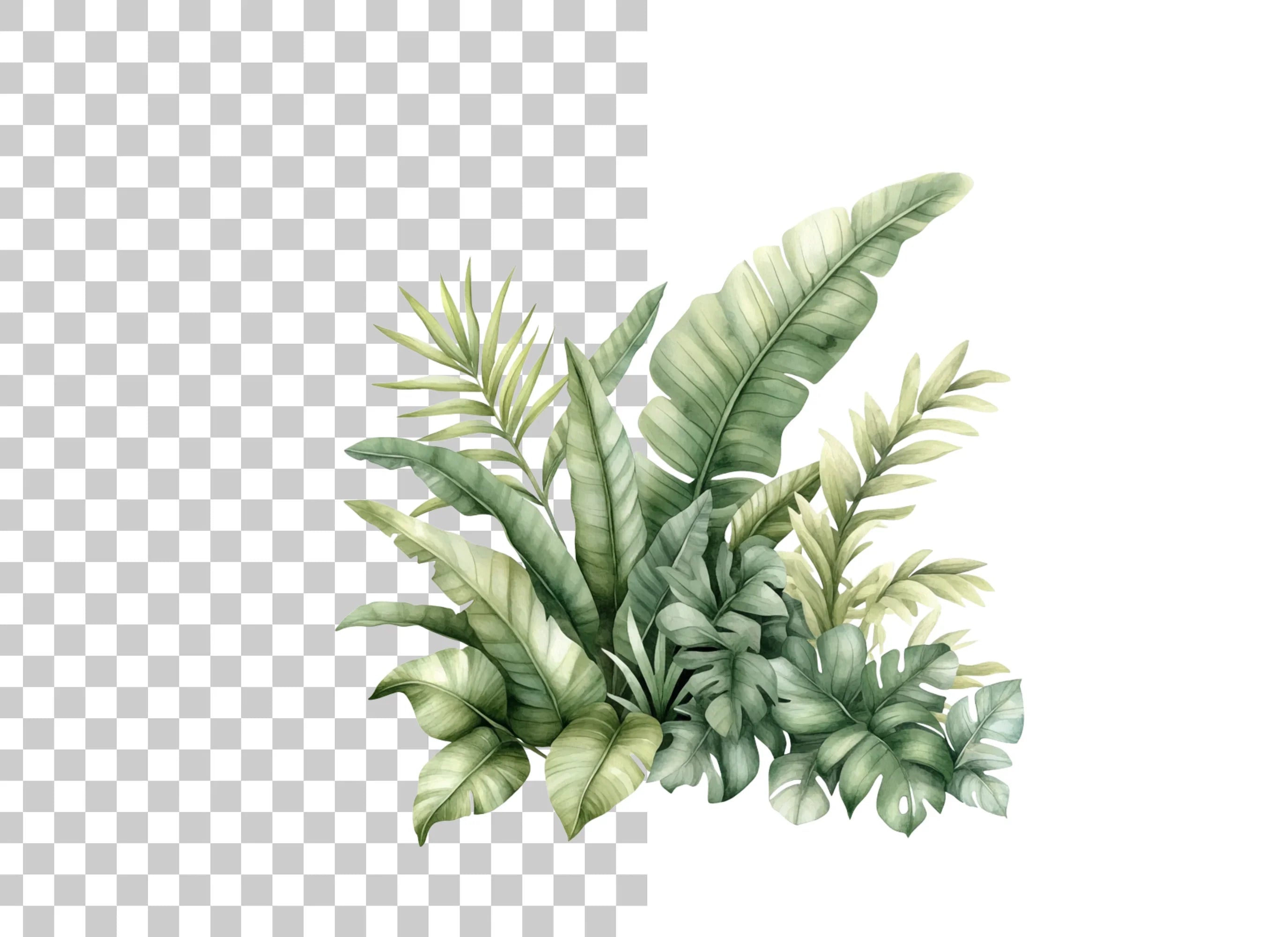 Tropical Leaves Clipart Bundle