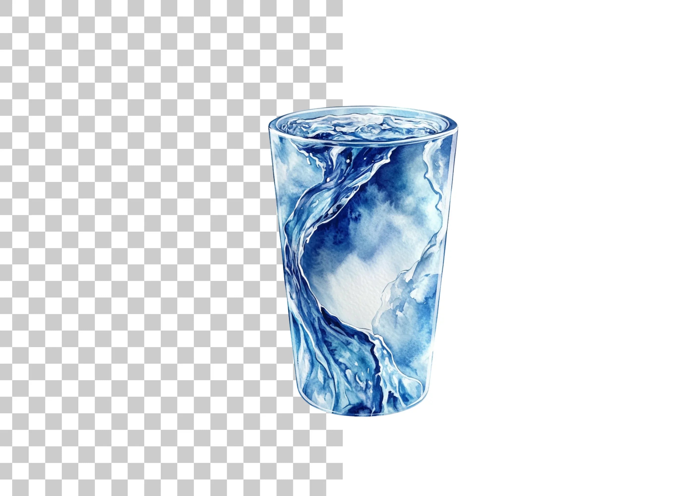 Dynamic Water Glass Clipart Bundle