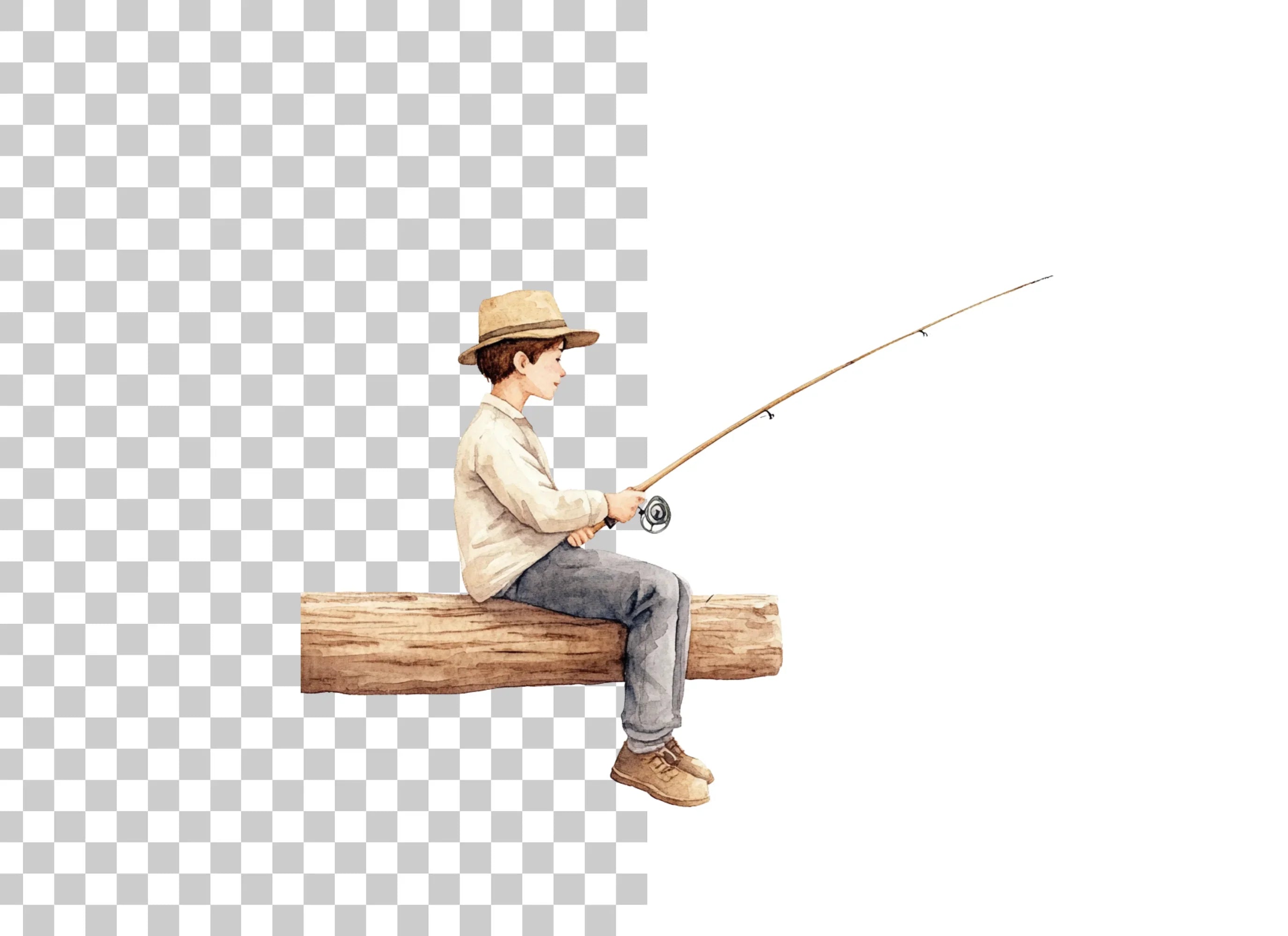 Boy Fishing Clipart Bundle
