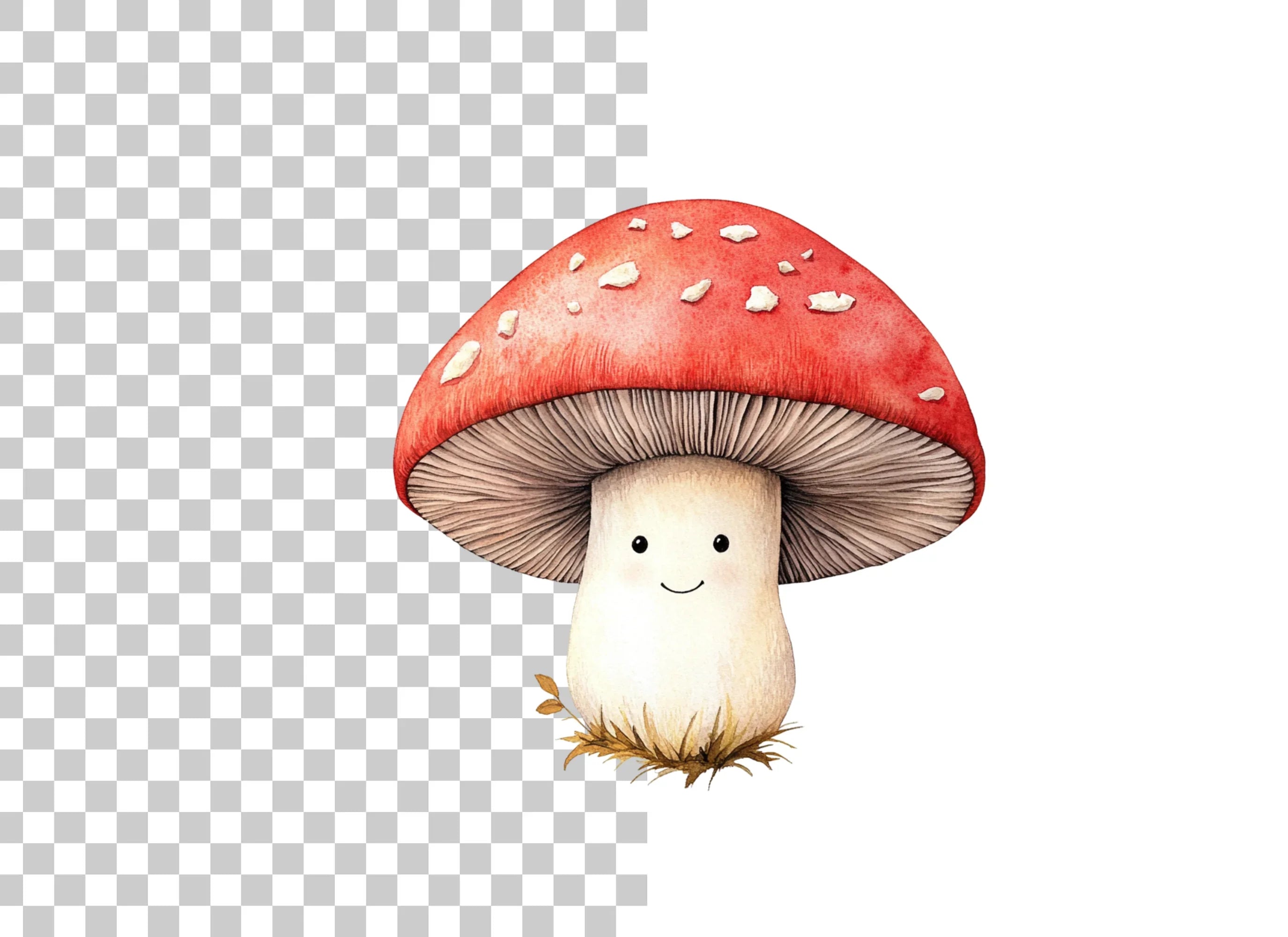 Cute Kawaii Mushroom Clipart Bundle