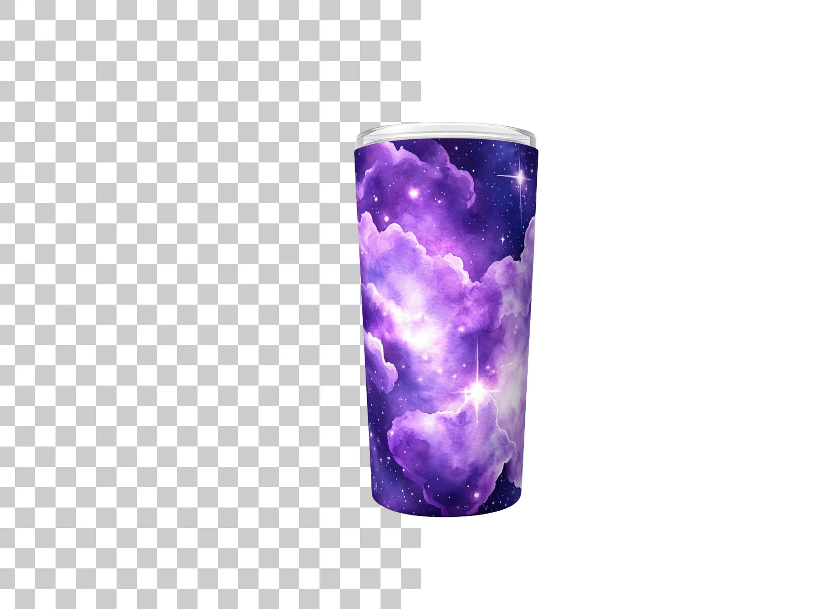Purple Galaxy Clouds Tumbler Clipart Bundle