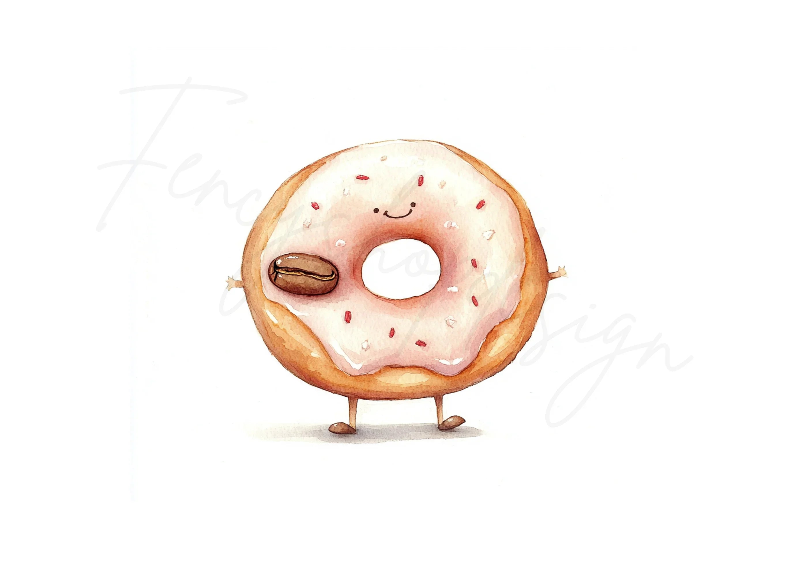 Cute Donut and Coffee Bean Clipart Bundle
