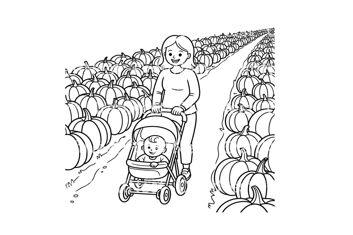 Pumpkin Patch Mom and Baby Coloring Books