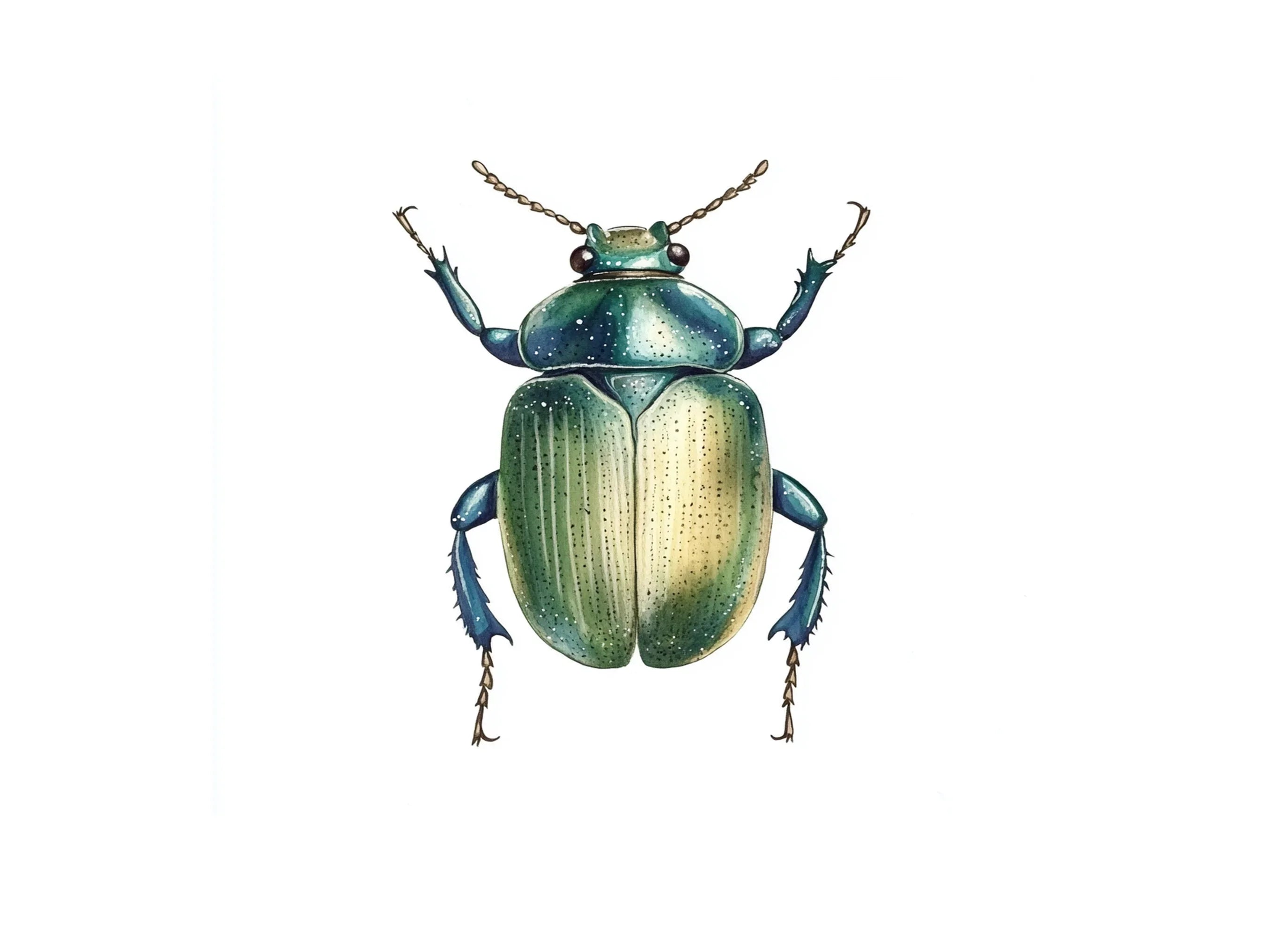 Shiny Green Beetle Clipart Bundle