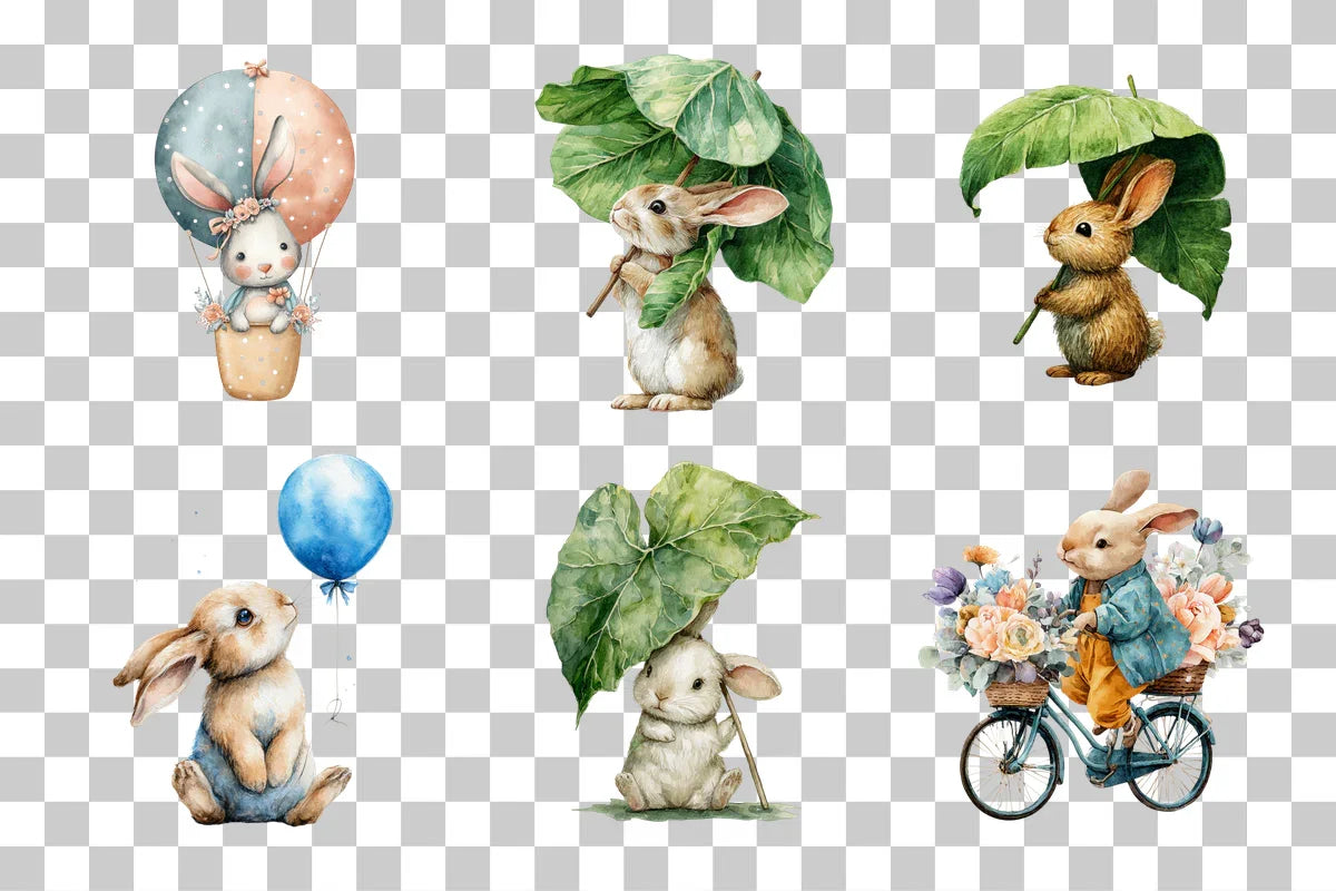 Bunny Clipart Bundle: Cute Easter Designs - CraftNest - Digital Crafting and Art