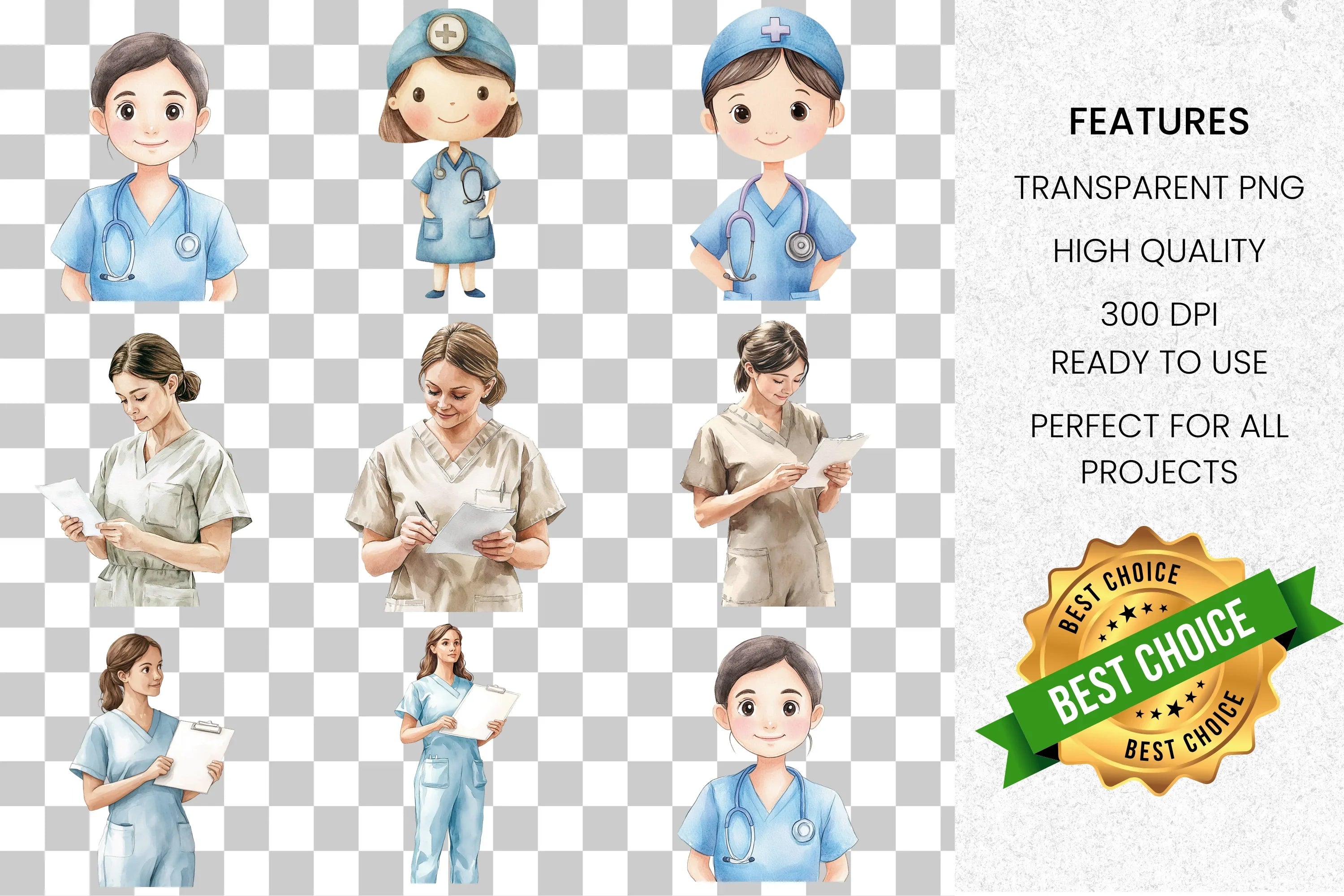 Nurse Clipart Bundle