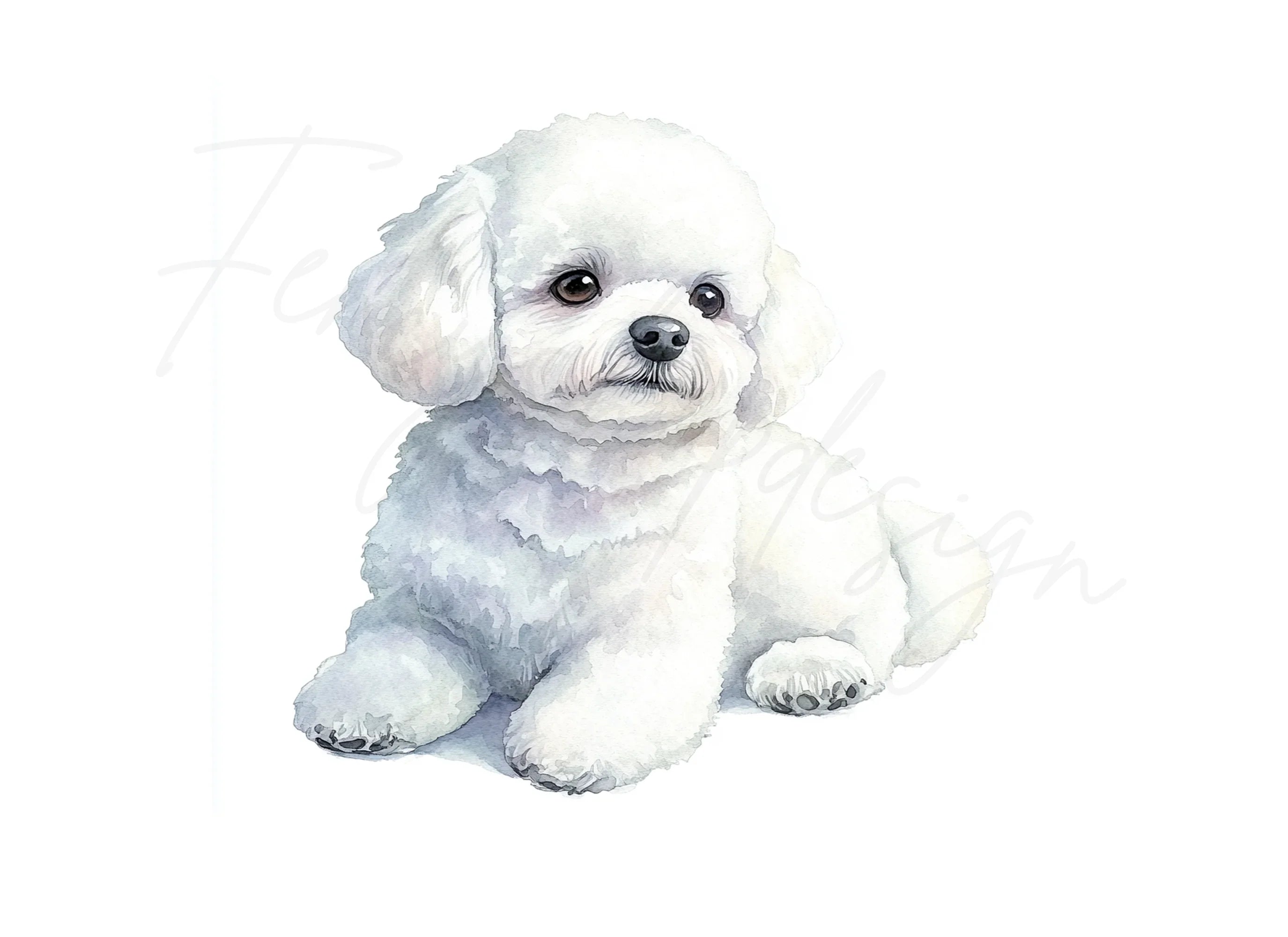 Cute Bichon Frise Puppy Clipart Bundle