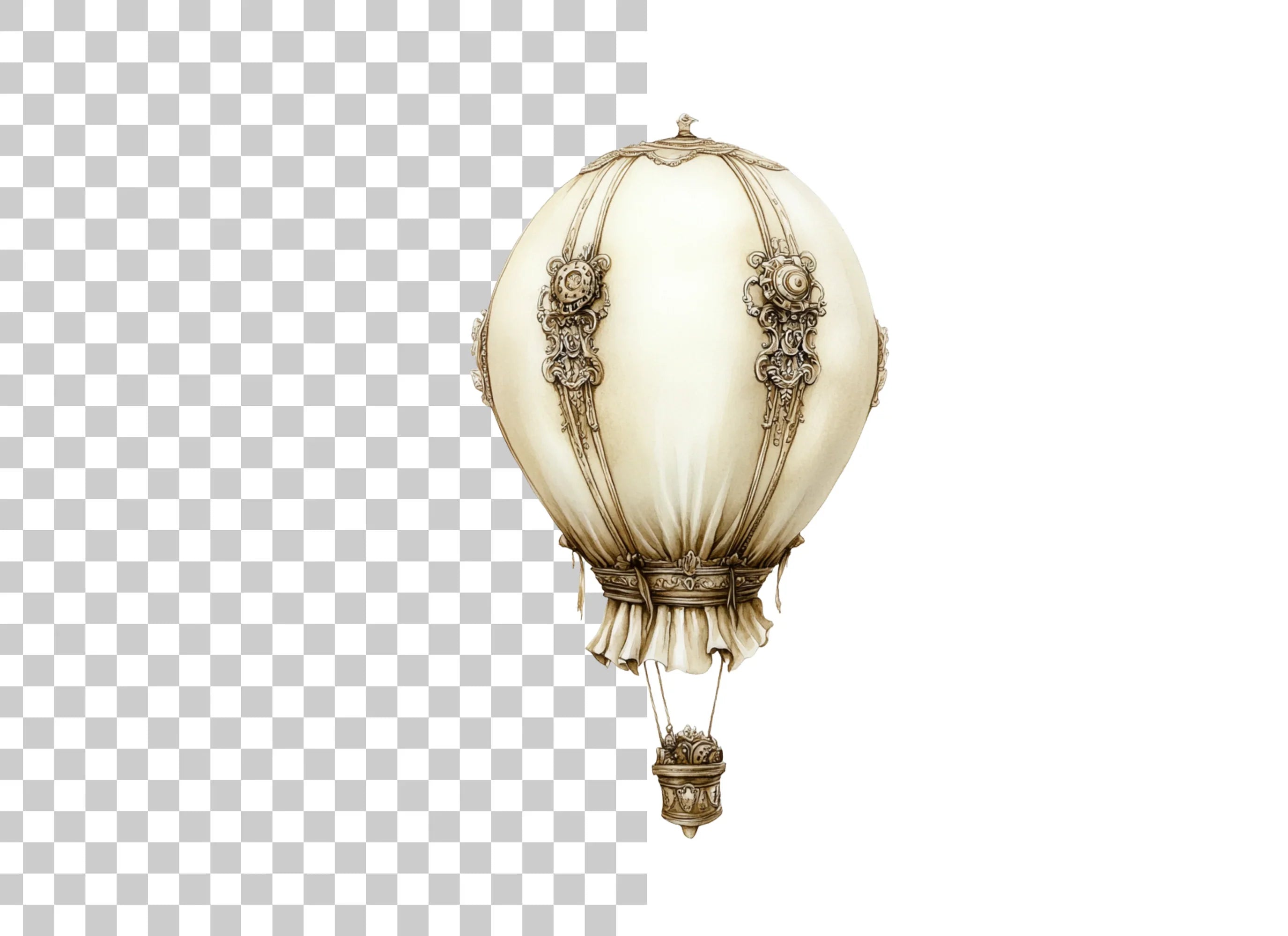 Vintage Hot Air Balloon Clipart Bundle