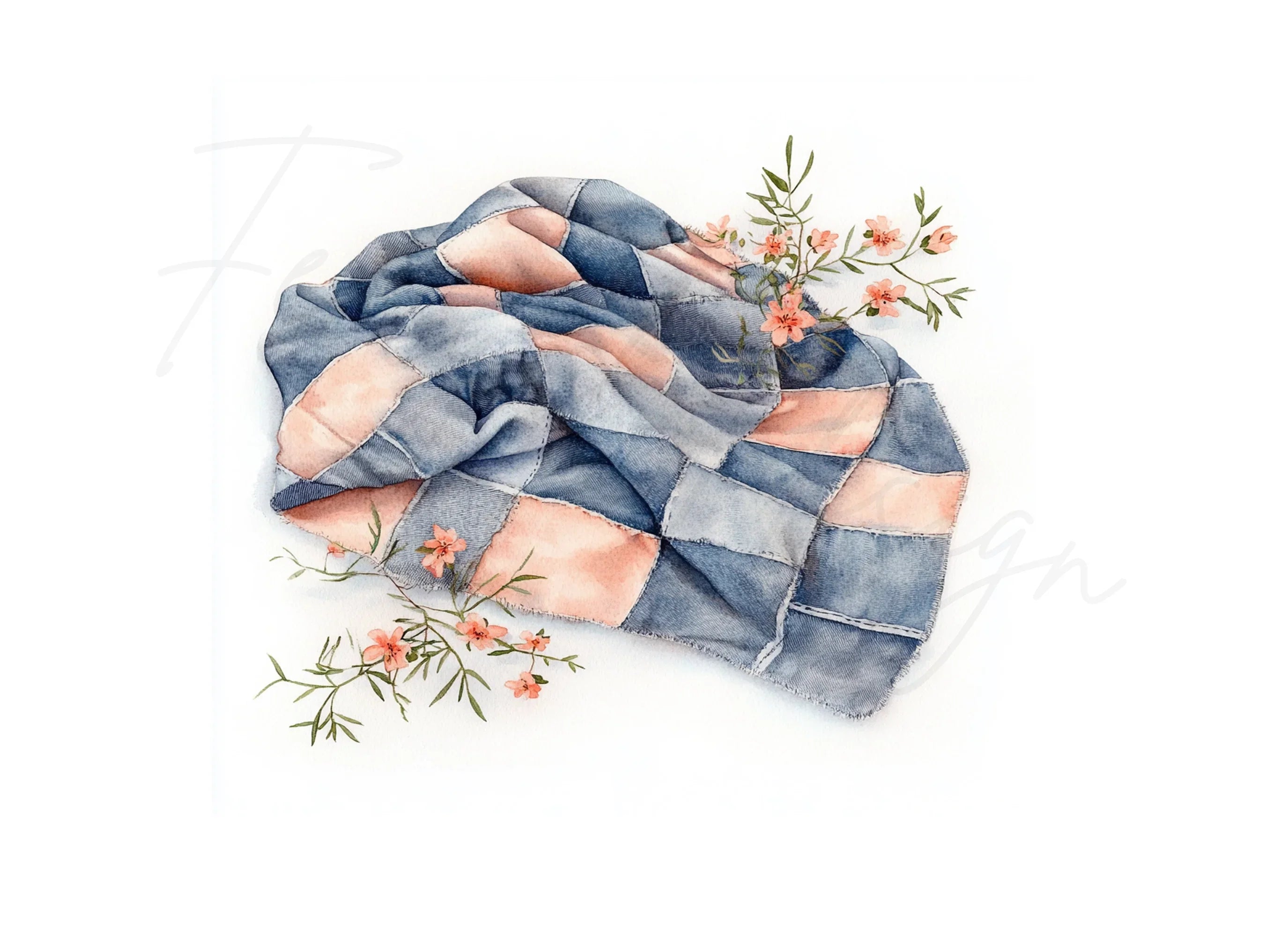 Quilted Blanket Clipart Bundle