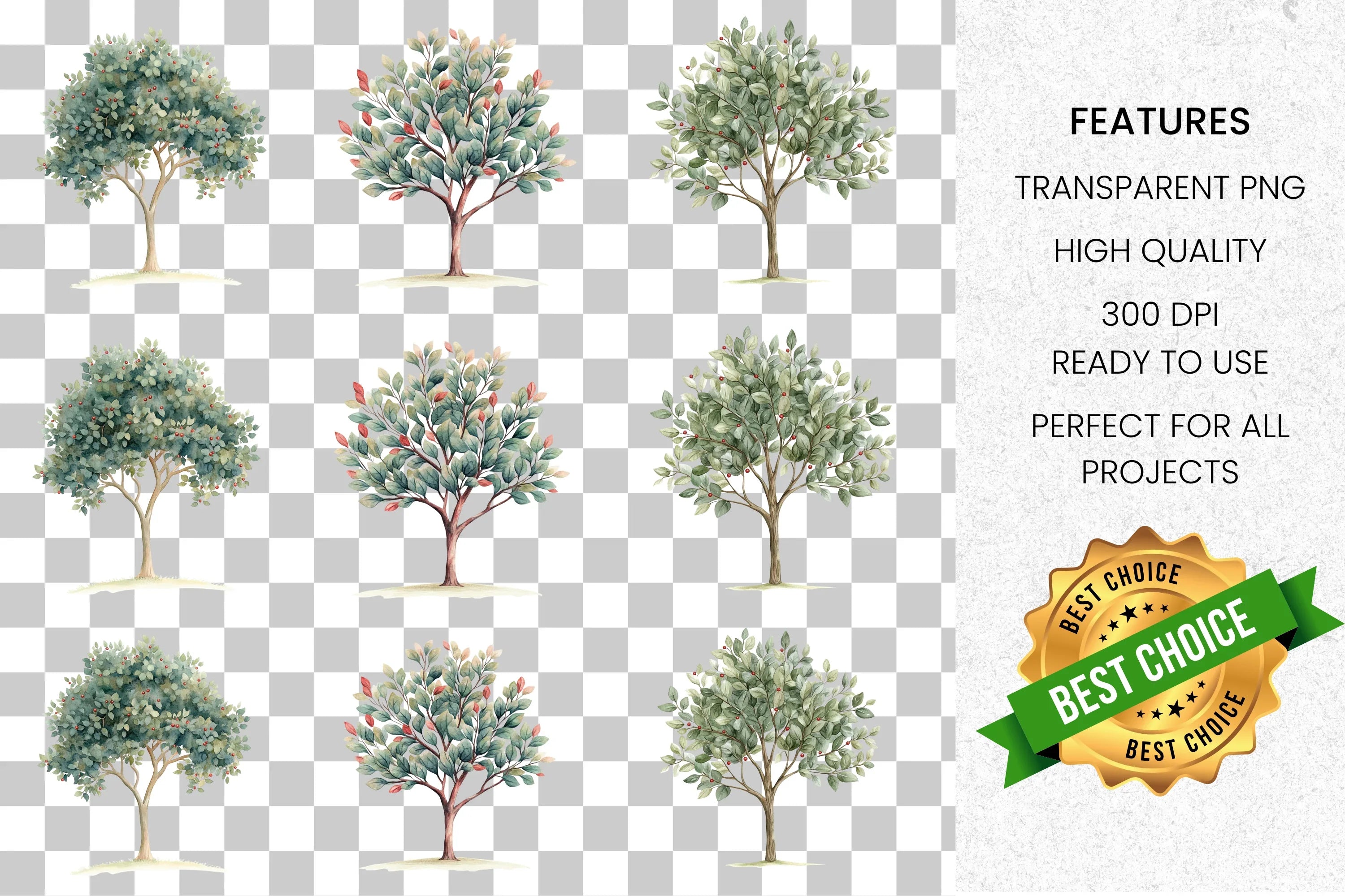 Trees Clipart Bundle