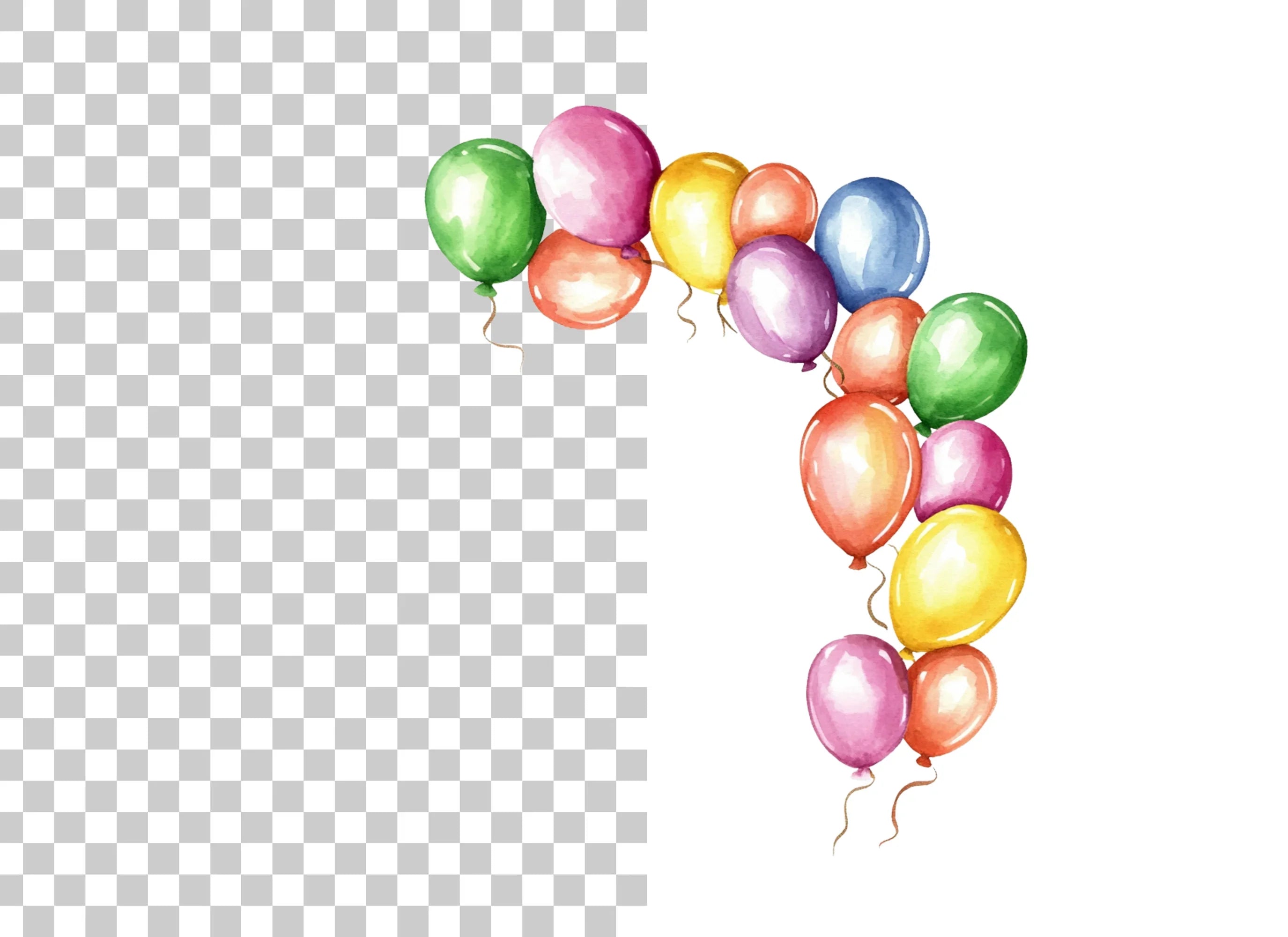 Colorful Balloon Arch Clipart Bundle
