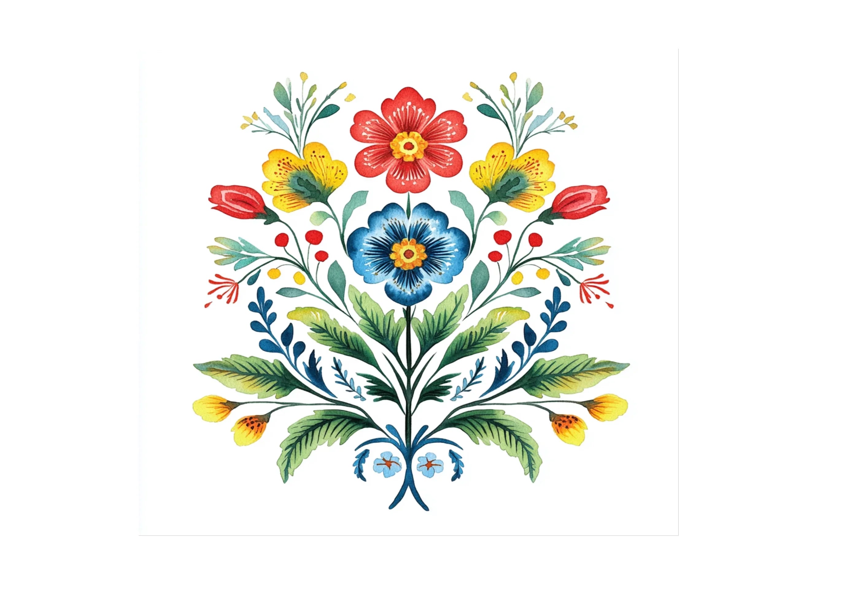 Folk Floral Clipart Bundle