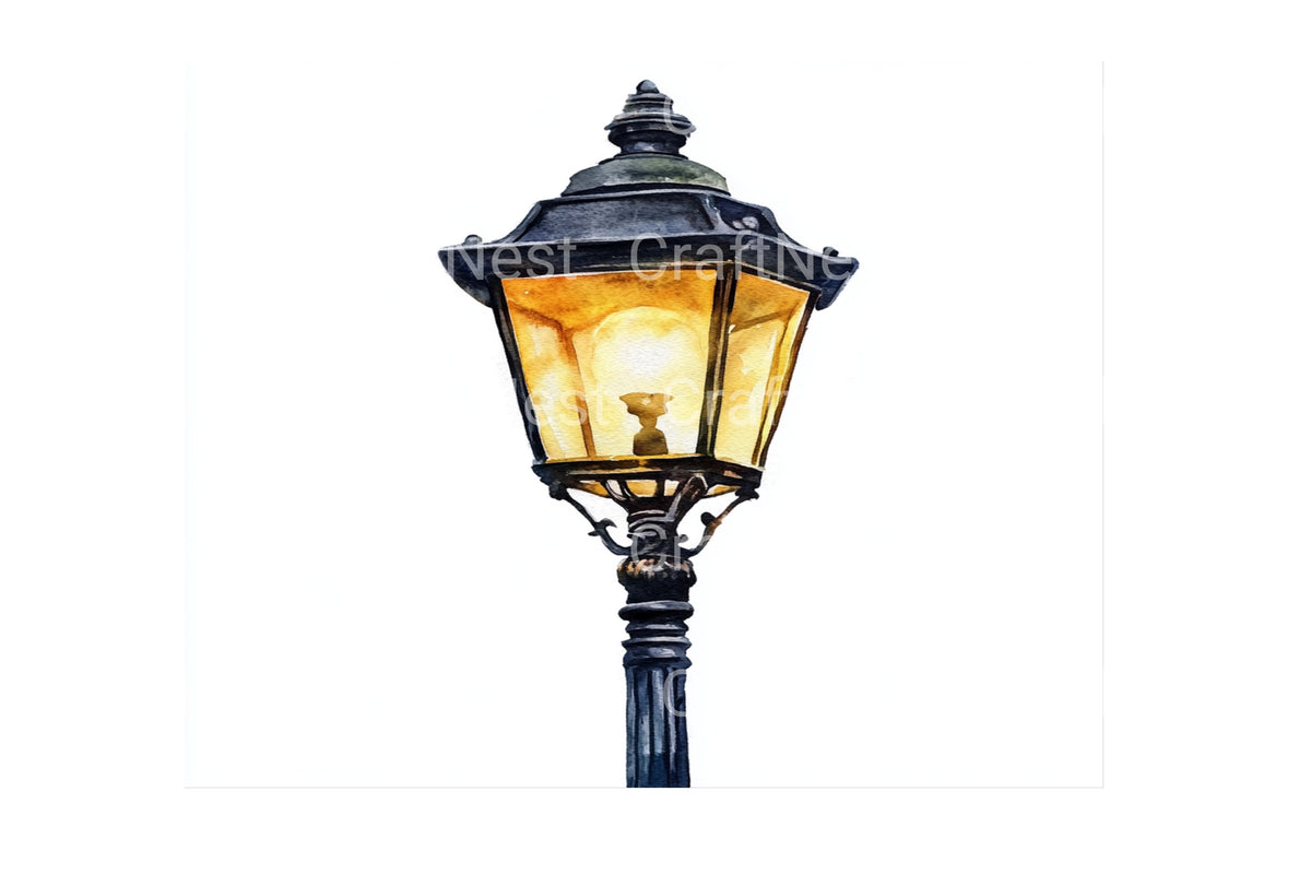 Vintage Street Lamps Clipart Bundle
