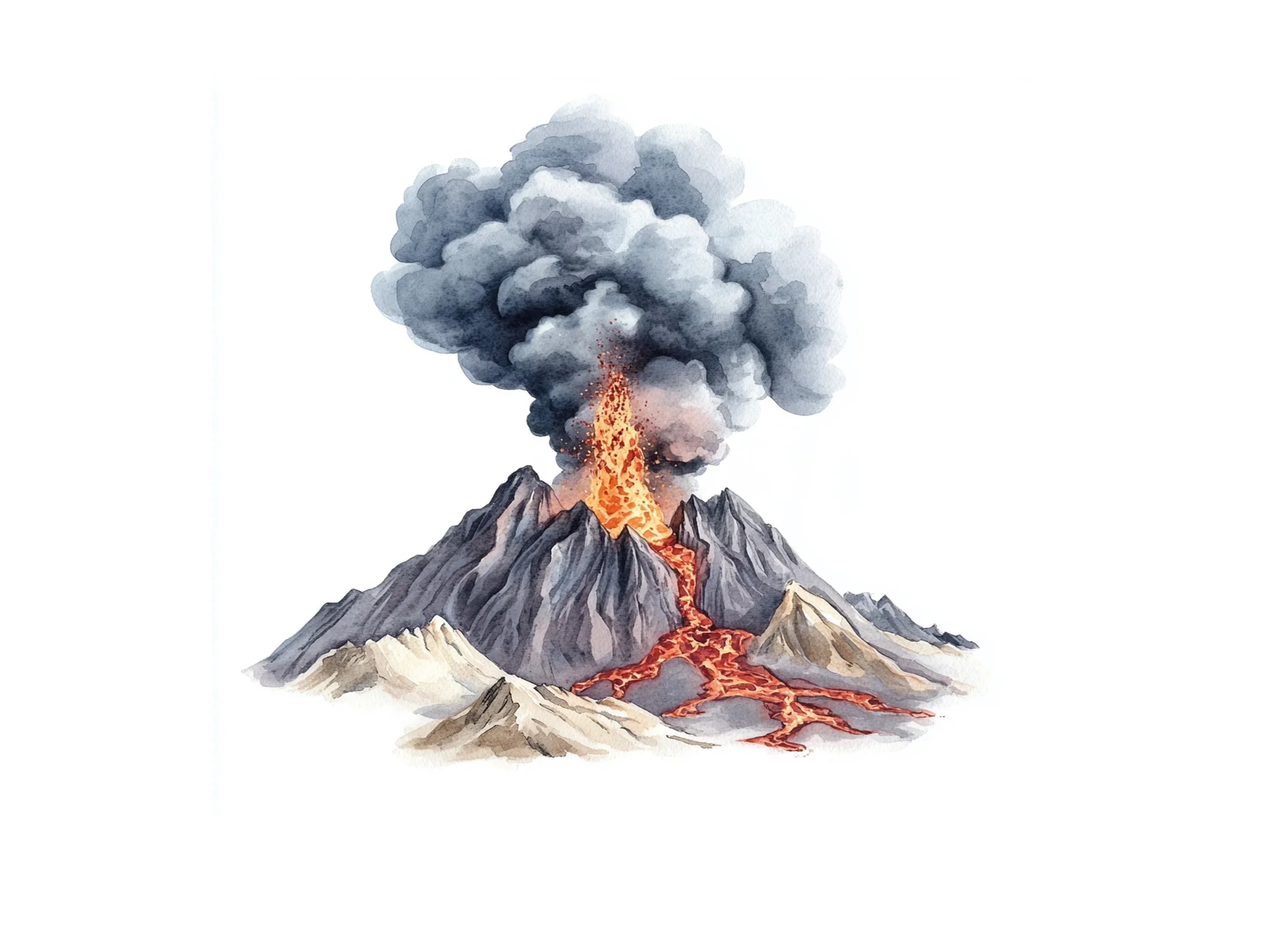 Lava Flow Volcano Clipart Bundle