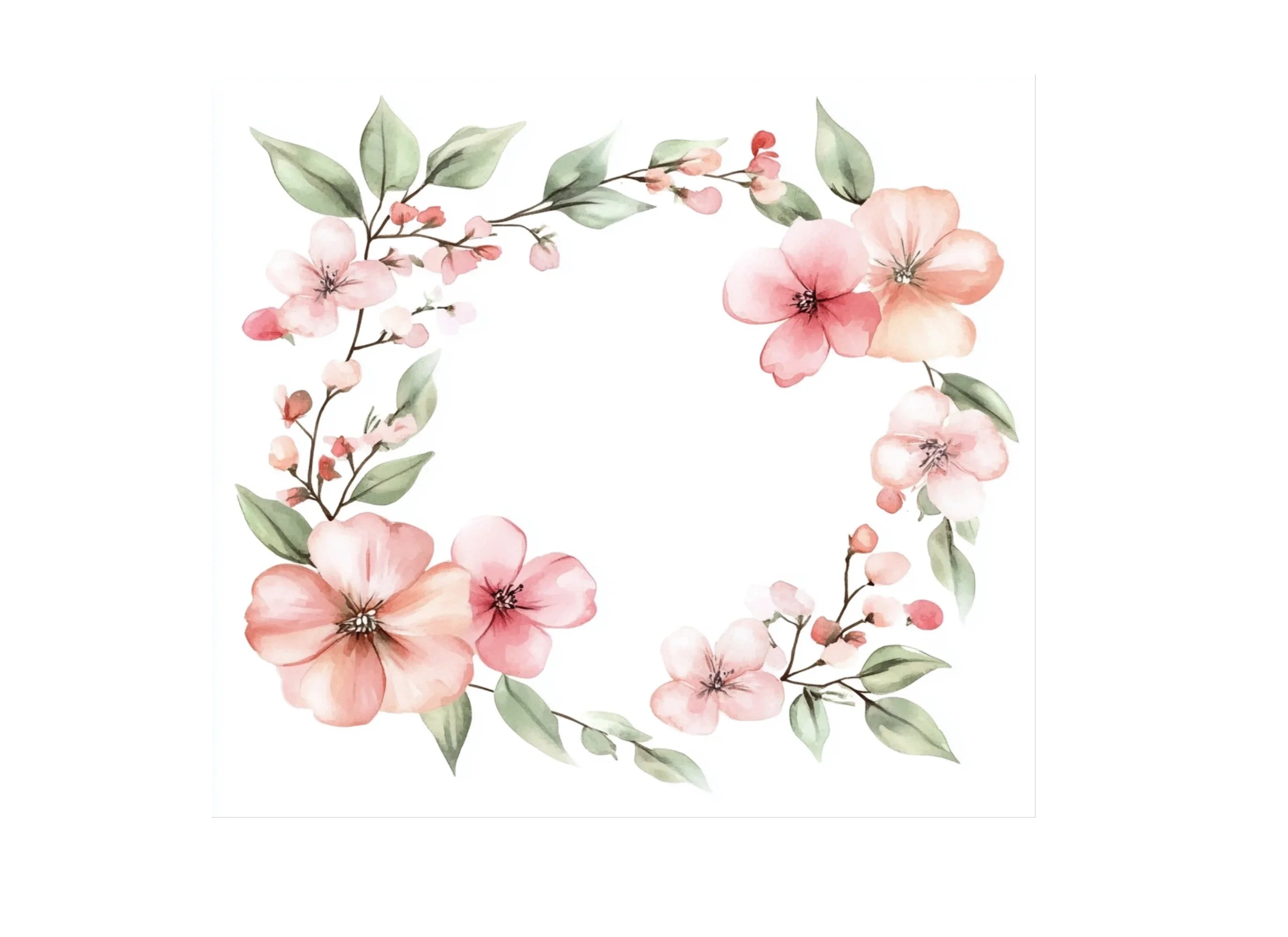 Floral Wreaths Corners Clipart Bundle