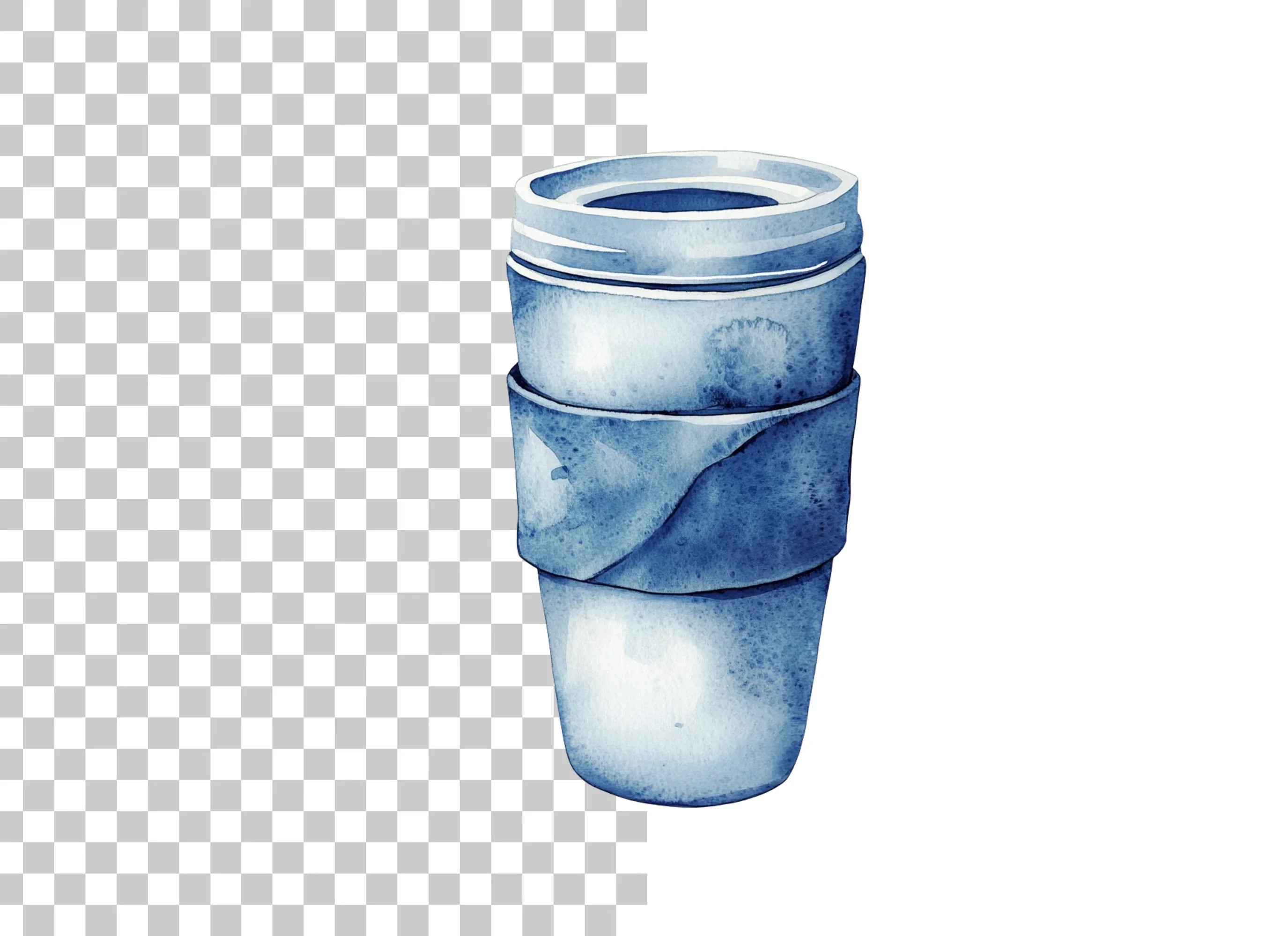 Blue Coffee Cup Clipart Bundle
