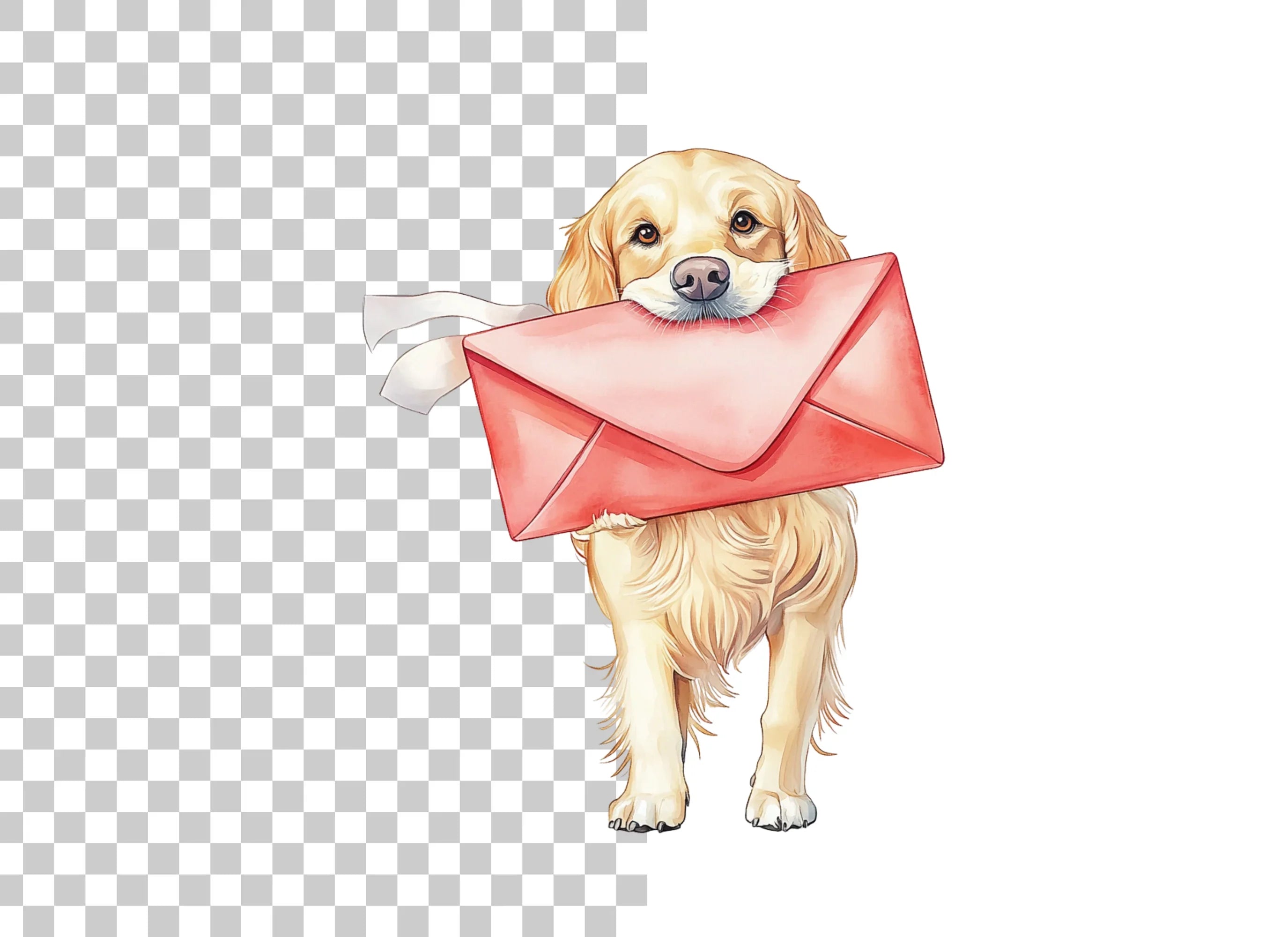 Golden Retrievers Love Letters Clipart Bundle