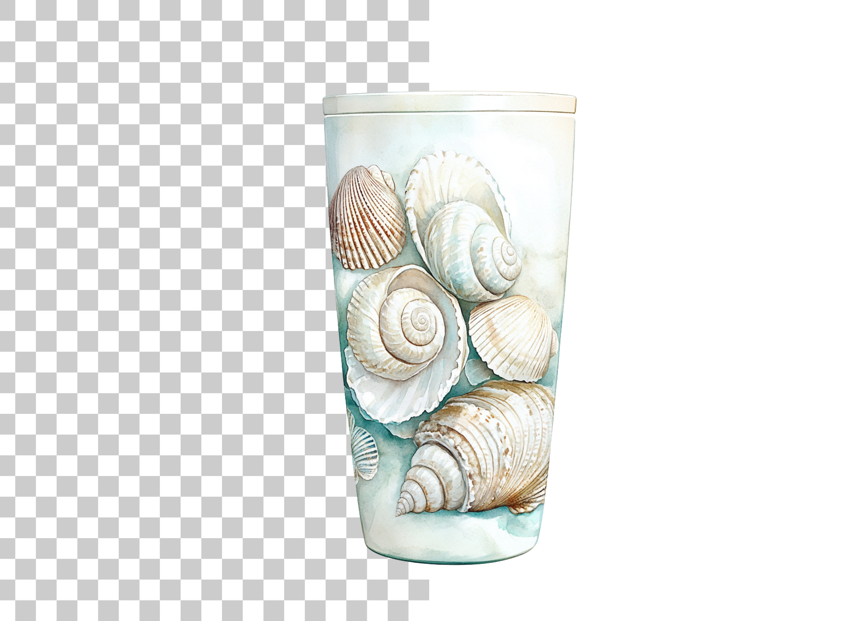 Seashell Tumbler Clipart Bundle