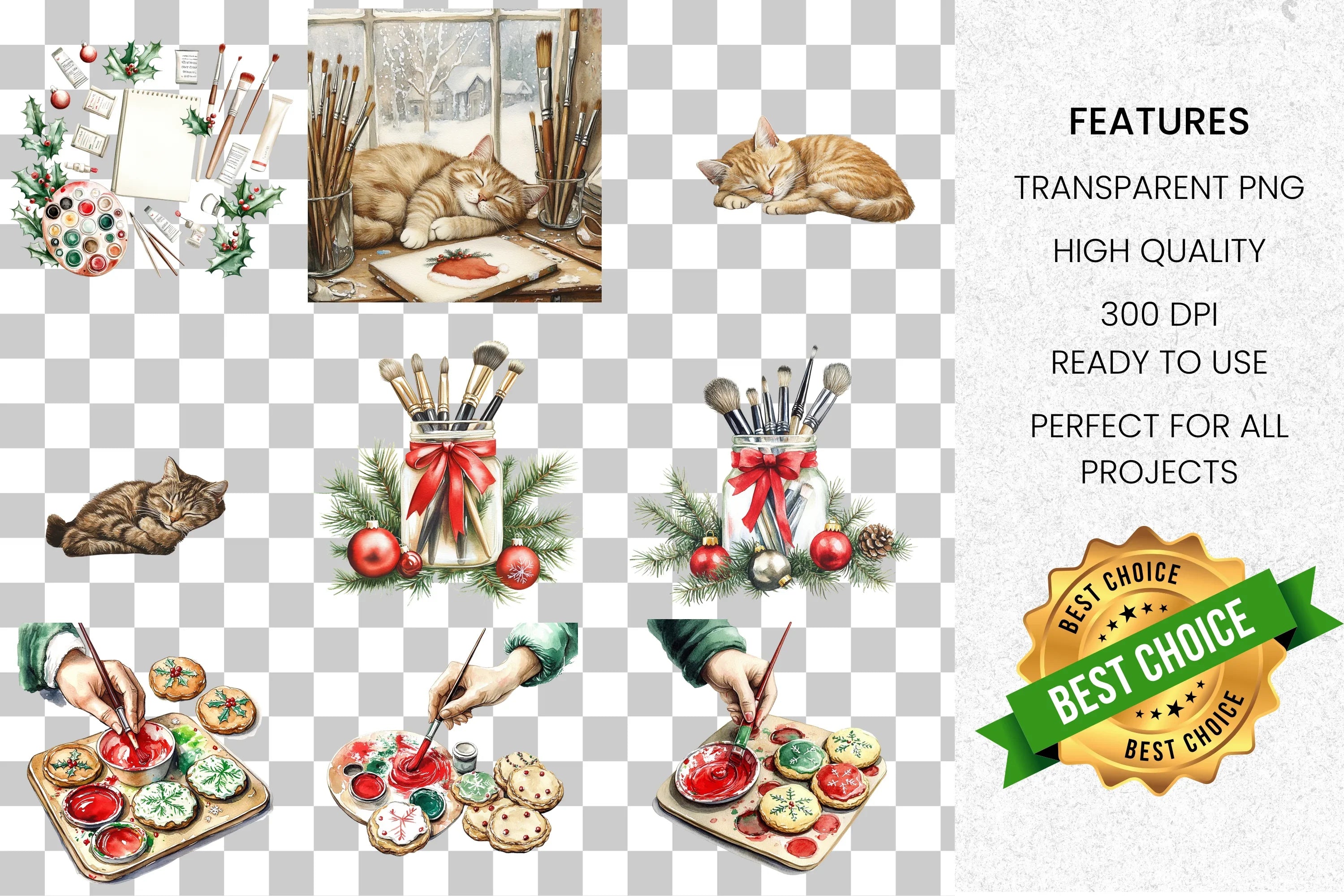 Christmas Supplies Clipart Bundle