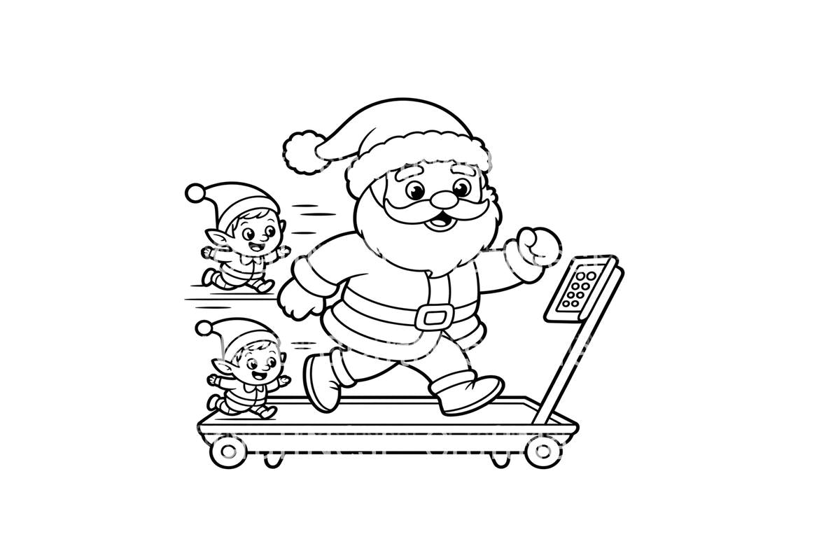 Santa and Elves Treadmill Coloring Books
