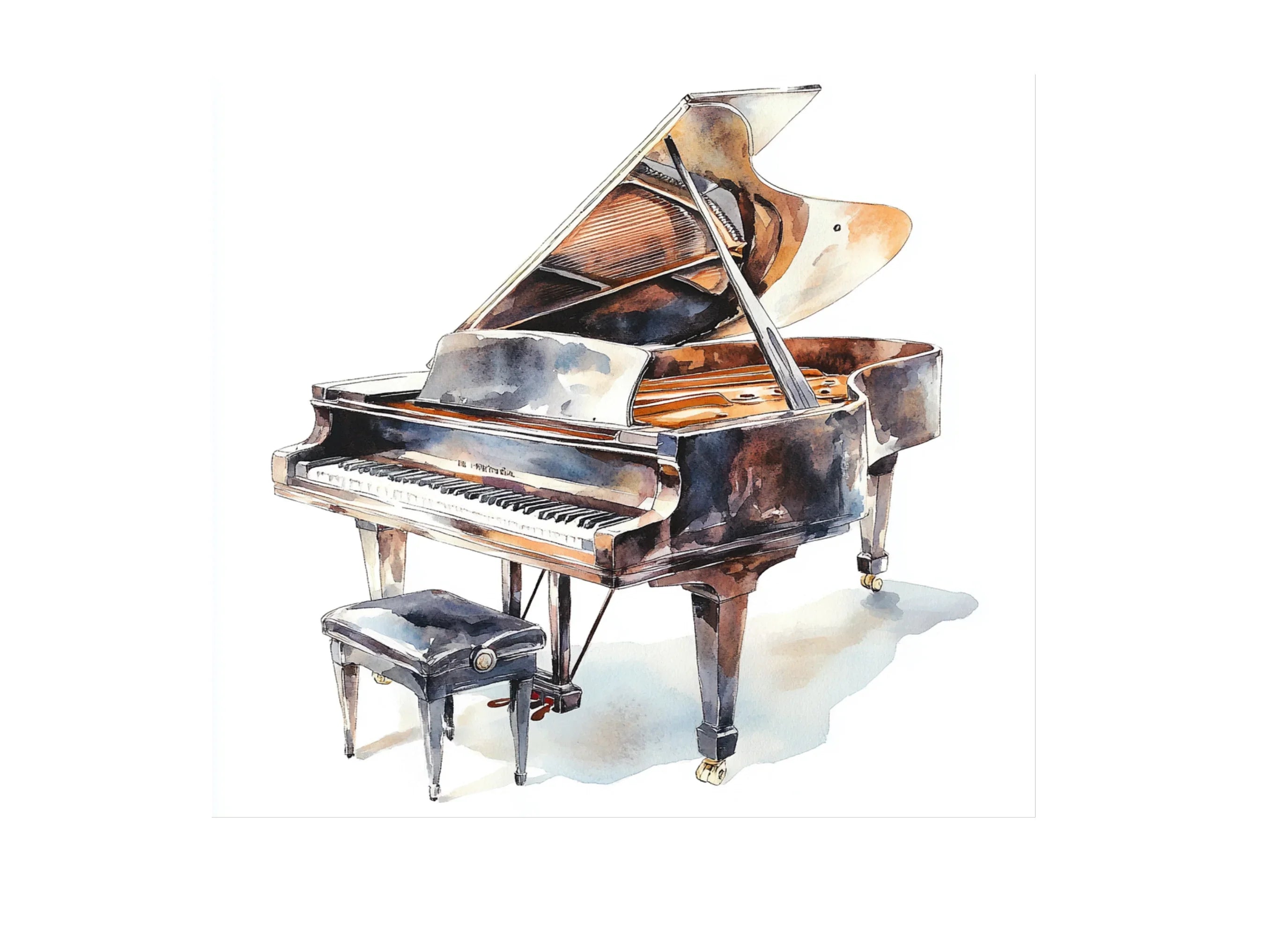 Vintage Grand Piano Clipart Bundle