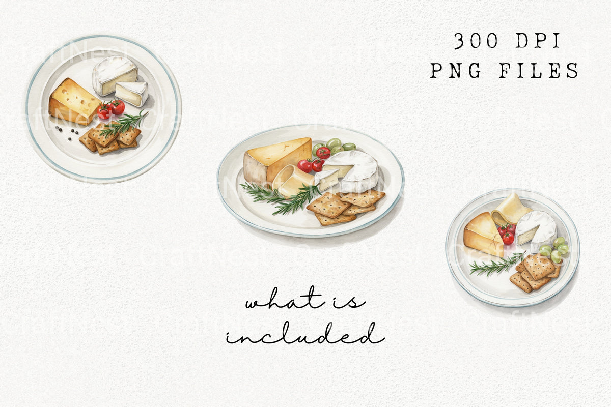 Cheese Board Delights Creations Clipart Bundle