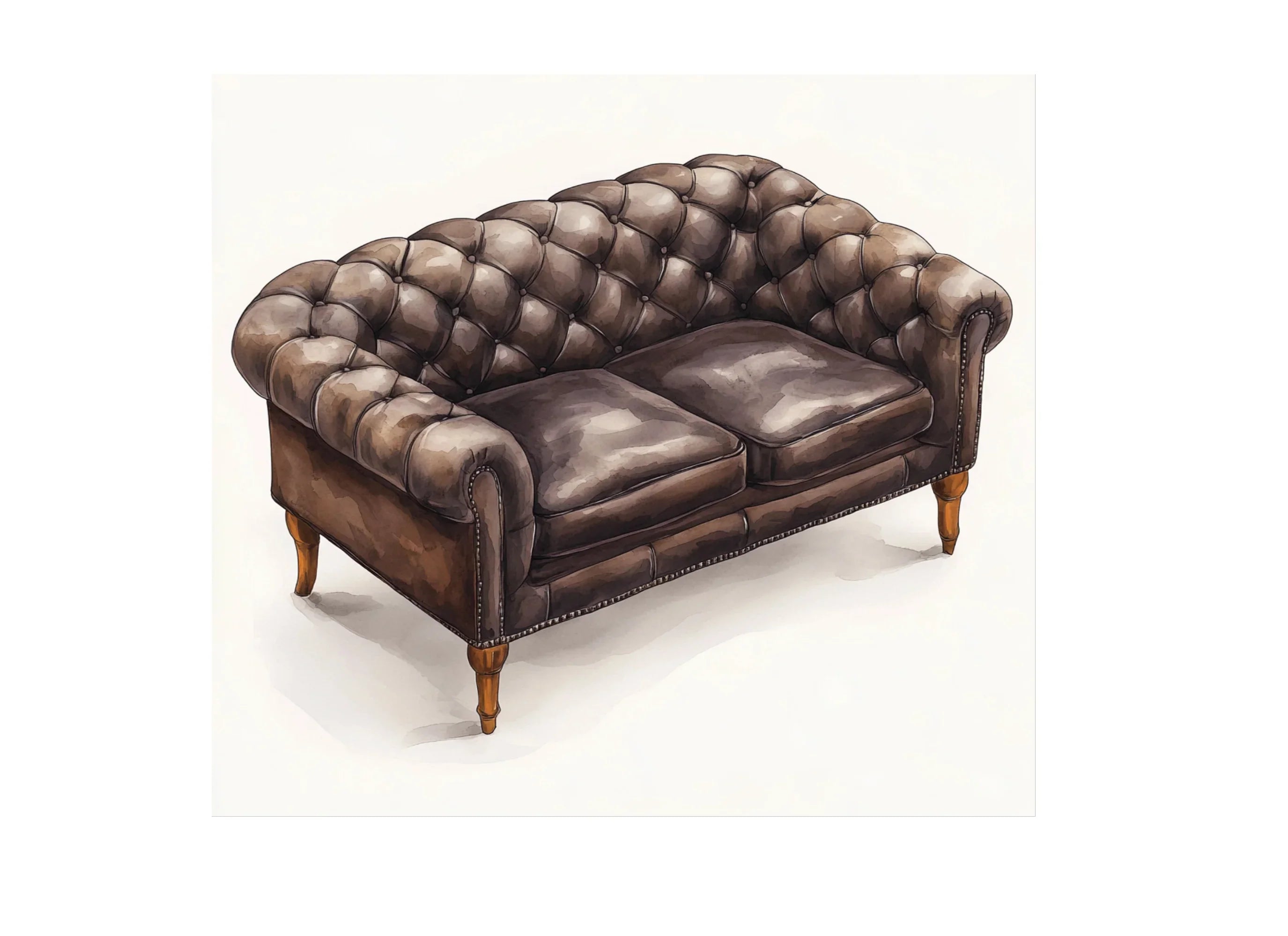 Vintage Chesterfield Sofa Clipart Bundle